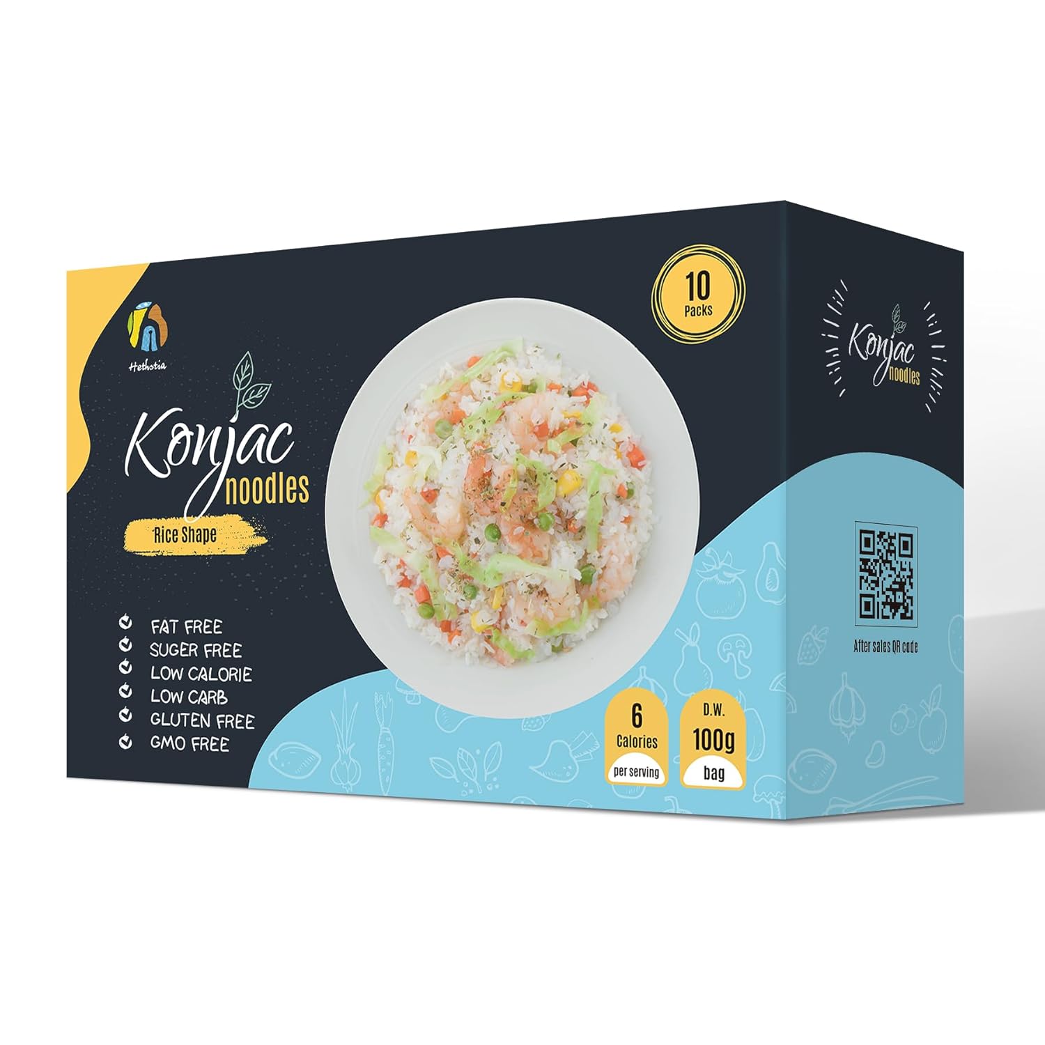 Hethstia Konjac Noodles, 10 Packs Shirataki Spaghetti - Low Carb, Low Calorie, Ready to Eat Konjac Pasta - Keto, Gluten-Free, Vegan, Fat-Free, 0 Sugar, Healthy Low Carb Pasta Substitute
