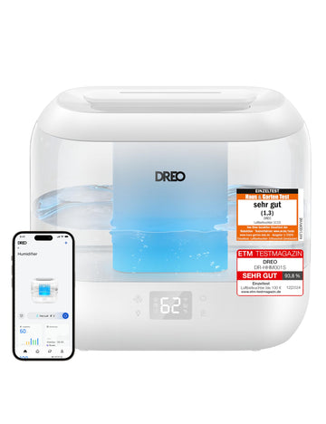 Dreo Smart Luftbefeuchter für Schlafzimmer, oben befüllbarer 4L Supergroßer Kühler Nebel Humidifier mit Öl Diffusor und Nachtlicht, 36 Stunden Laufzeit, leiser Ultraschall Luftbefeuchter Zuhause