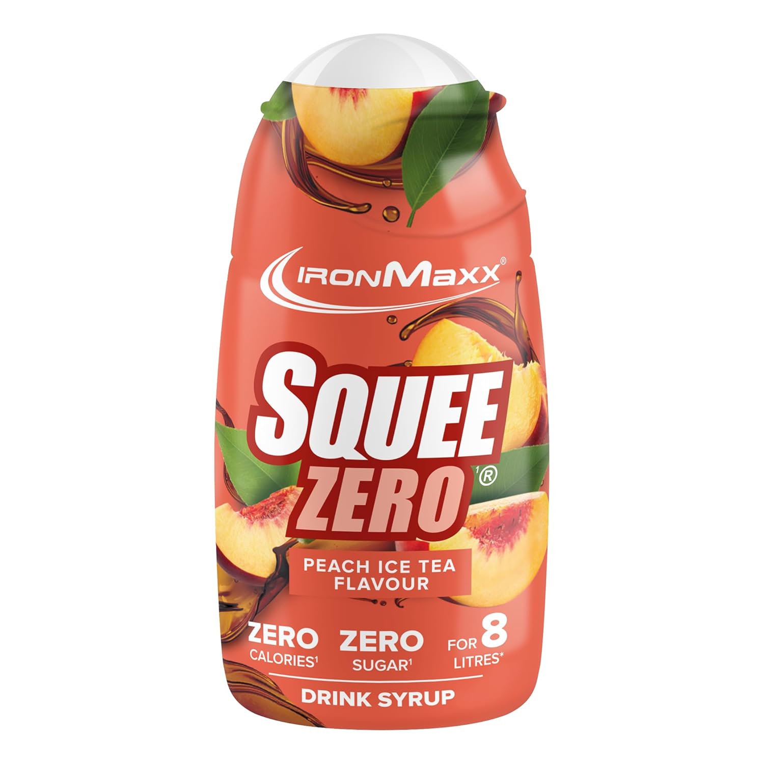 IronMaxx SqueeZero - Raspberry 65ml | Sirup, Erfrischendes Geschmackserlebnis für 8 Liter, Zuckerfrei und Kalorienfrei in 100ml verzehrfertigem Getränk