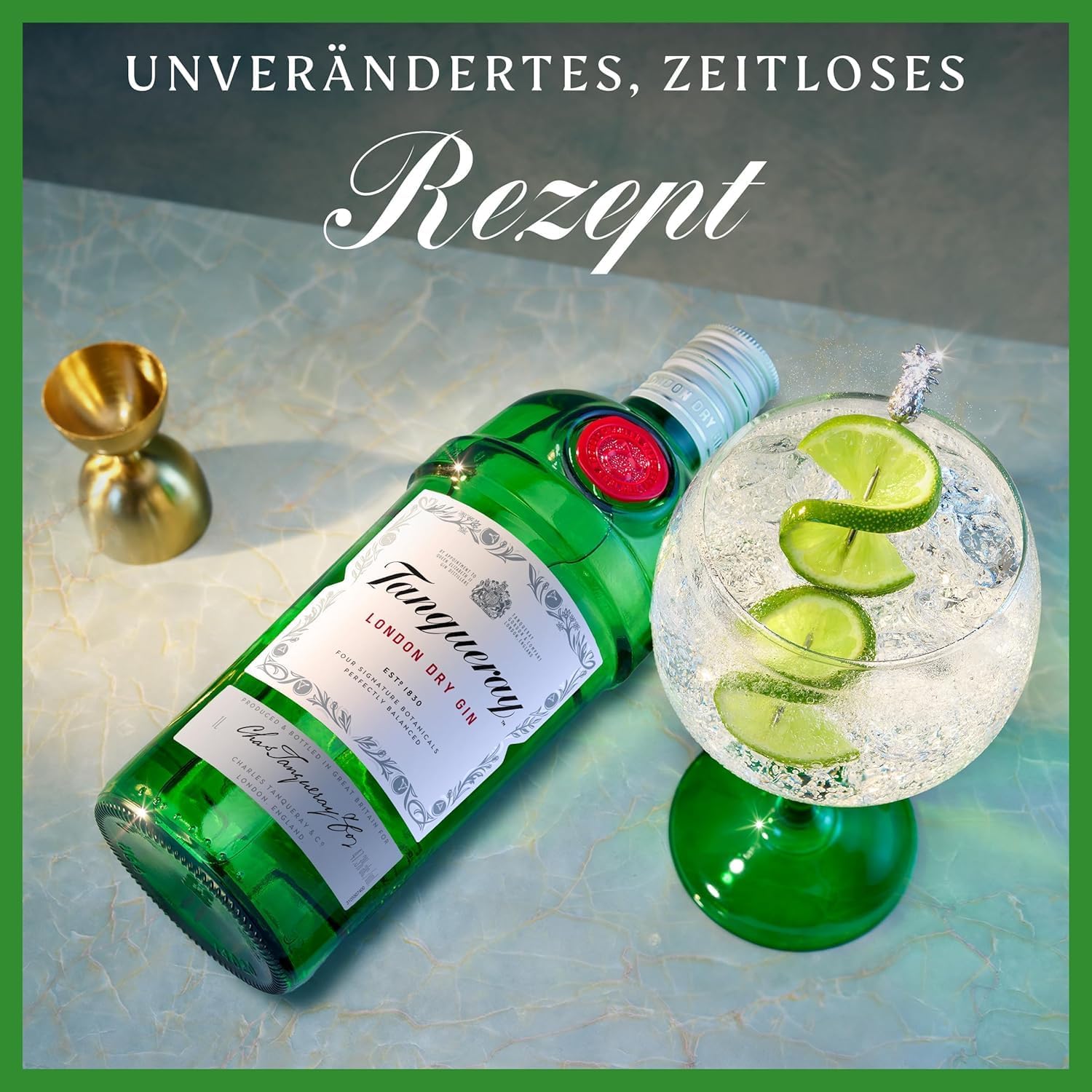 Tanqueray London Dry Gin | aromatischer Gin | 4-fach destilliert auf englischem Boden | 43,1% vol | 1000ml Einzelflasche