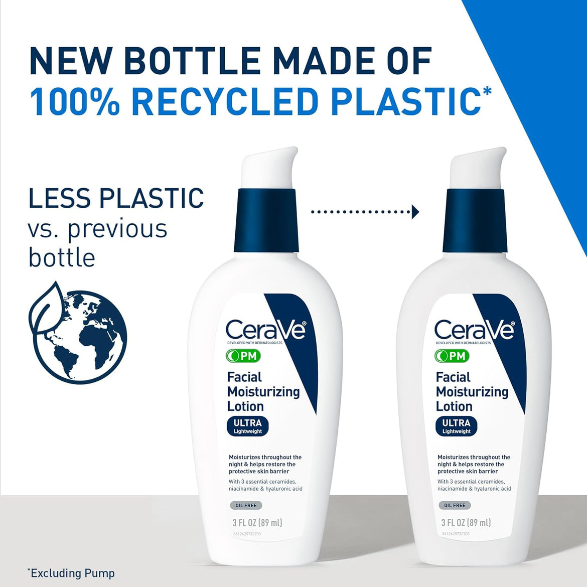 Cerave Pm Facial Moisturizing Lotion, 3 Oz., Multiplied With Derma Roller, 3 Fl Oz (Pack Of 1)