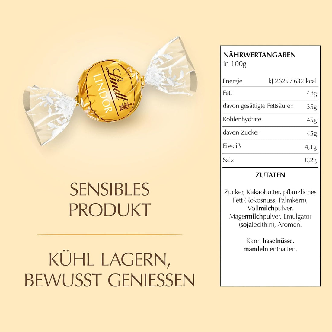 Lindt LINDOR Schokoladen Kugeln weiß | ca. 80 mit zartschmelzender Füllung | Großpackung, Pralinen-Geschenk, Schokoladengeschenk, 1kg