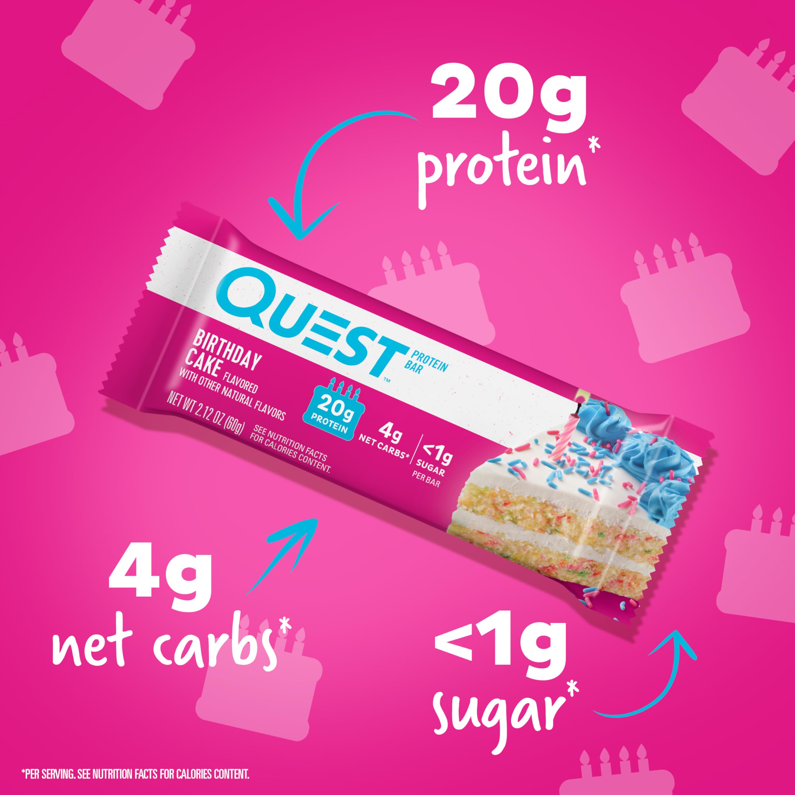 Quest Nutrition Chocolate Chip Dough Cookie Protein Bars, 21g Protein, 1g Sugar, 4g Net Carbs, High Fiber, Gluten Free, Keto-Friendly, 12 Count