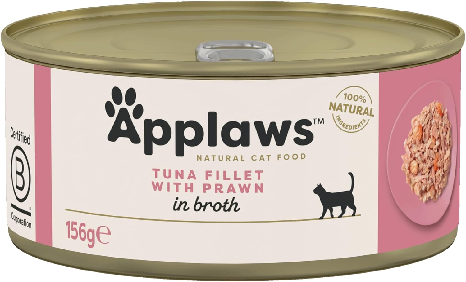 Applaws 100% Natural Thunfischfilet Nassfutter in Brühe für ausgewachsene Katzen - 24 x 70g Dosen