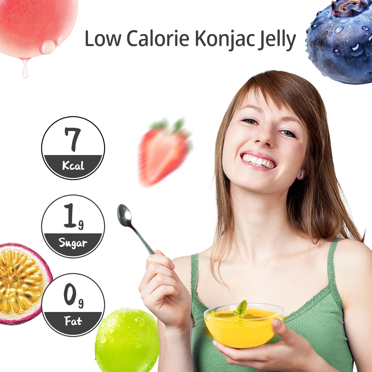Hethstia Konjac Jelly Variety Pack, 10 Pouches Drinkable Jelly– Blueberry, Peach, Passion Fruit, Green Grape, Strawberry – Low Calorie Snack with Vitamin C, Keto, Gluten-Free, On-the-Go Healthy Treat
