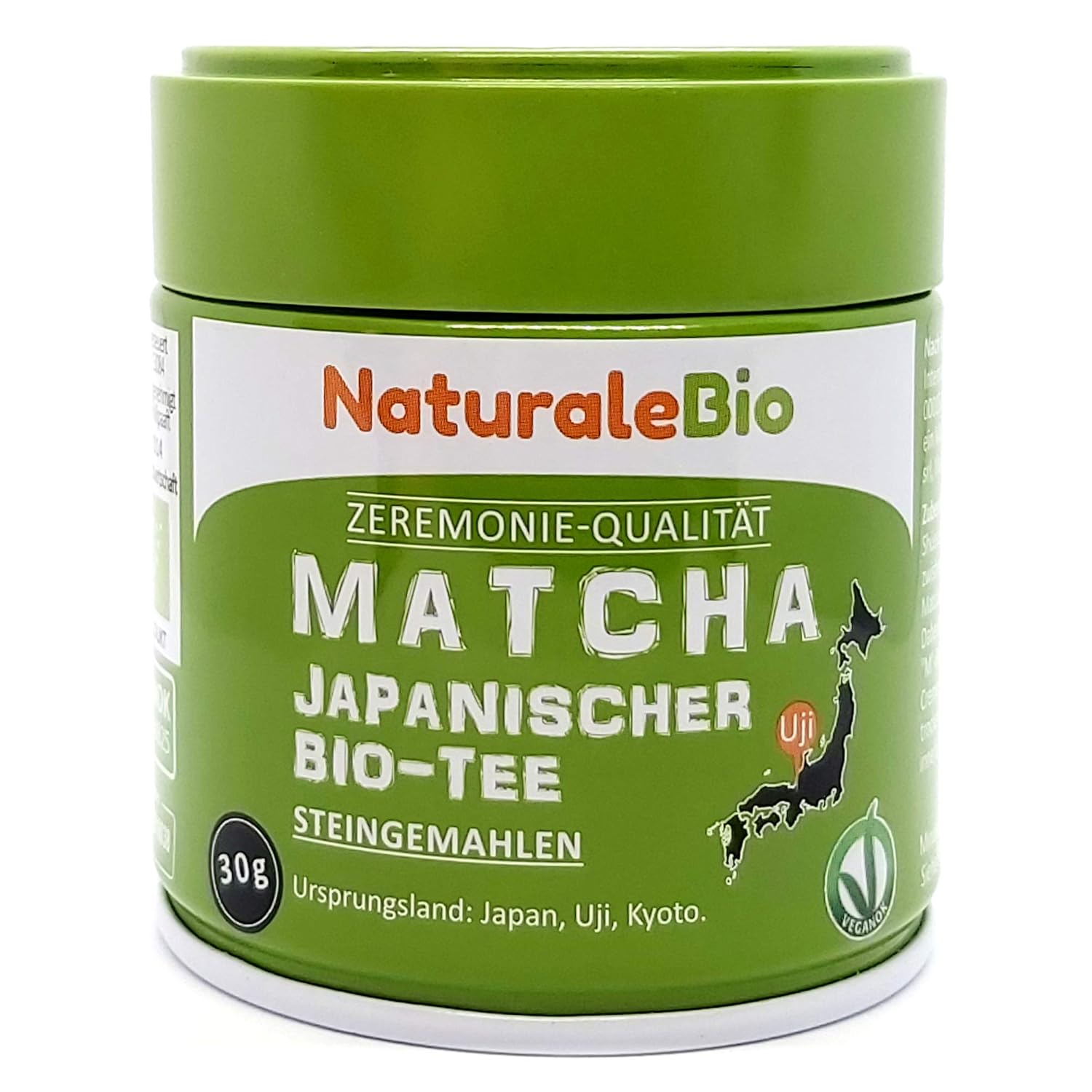 NaturaleBio Matcha Tee Pulver Bio - Premium-Qualität - 100g. Original Green Tea aus Japan. Japanischer ideal zum Trinken. Grüntee für Latte, Smoothies Getränk. Hergestellt in Uji, Kyoto.