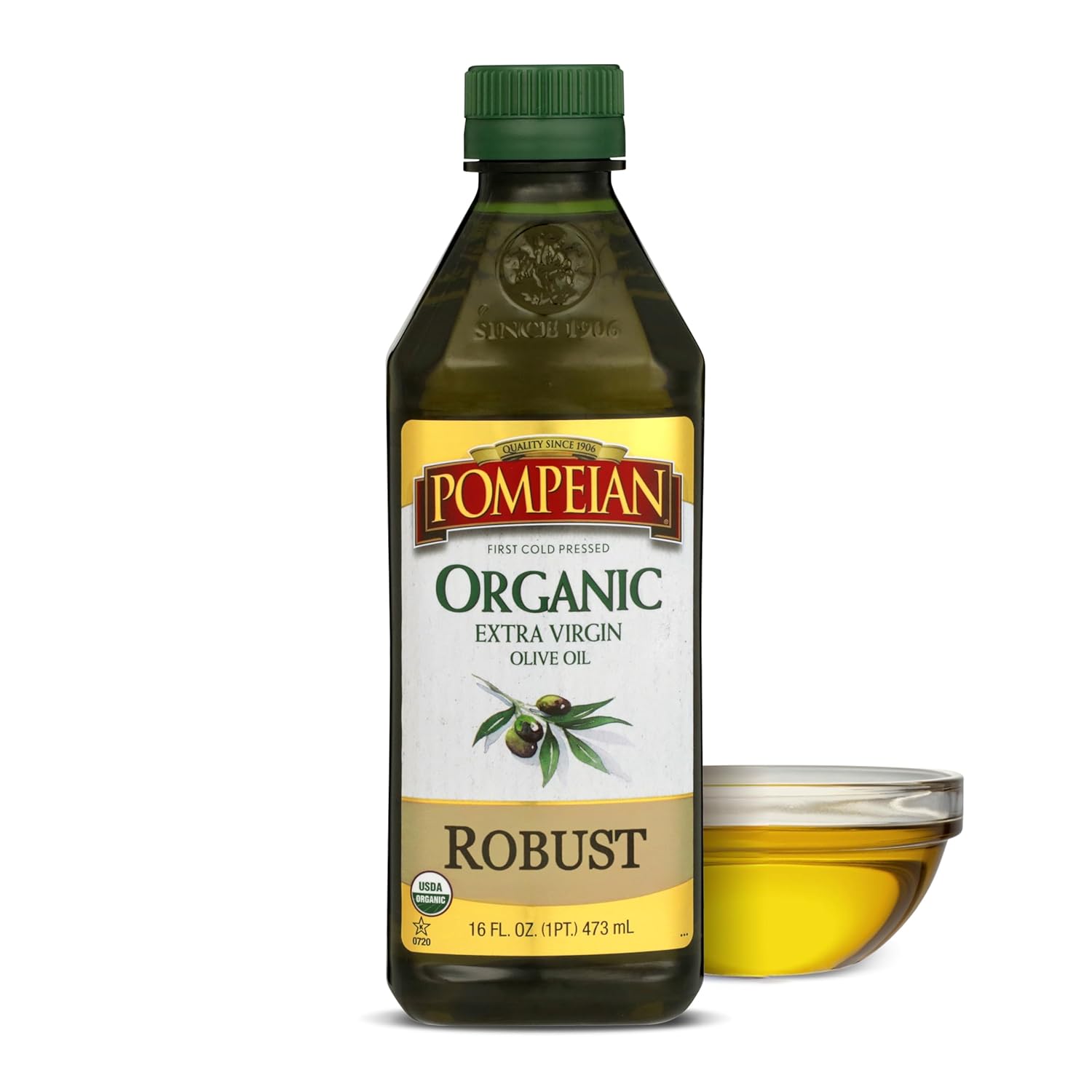 Pompeian Robust Extra Virgin Olive Oil, Contains Polyphenols, First Cold Pressed, 68 Fl Oz