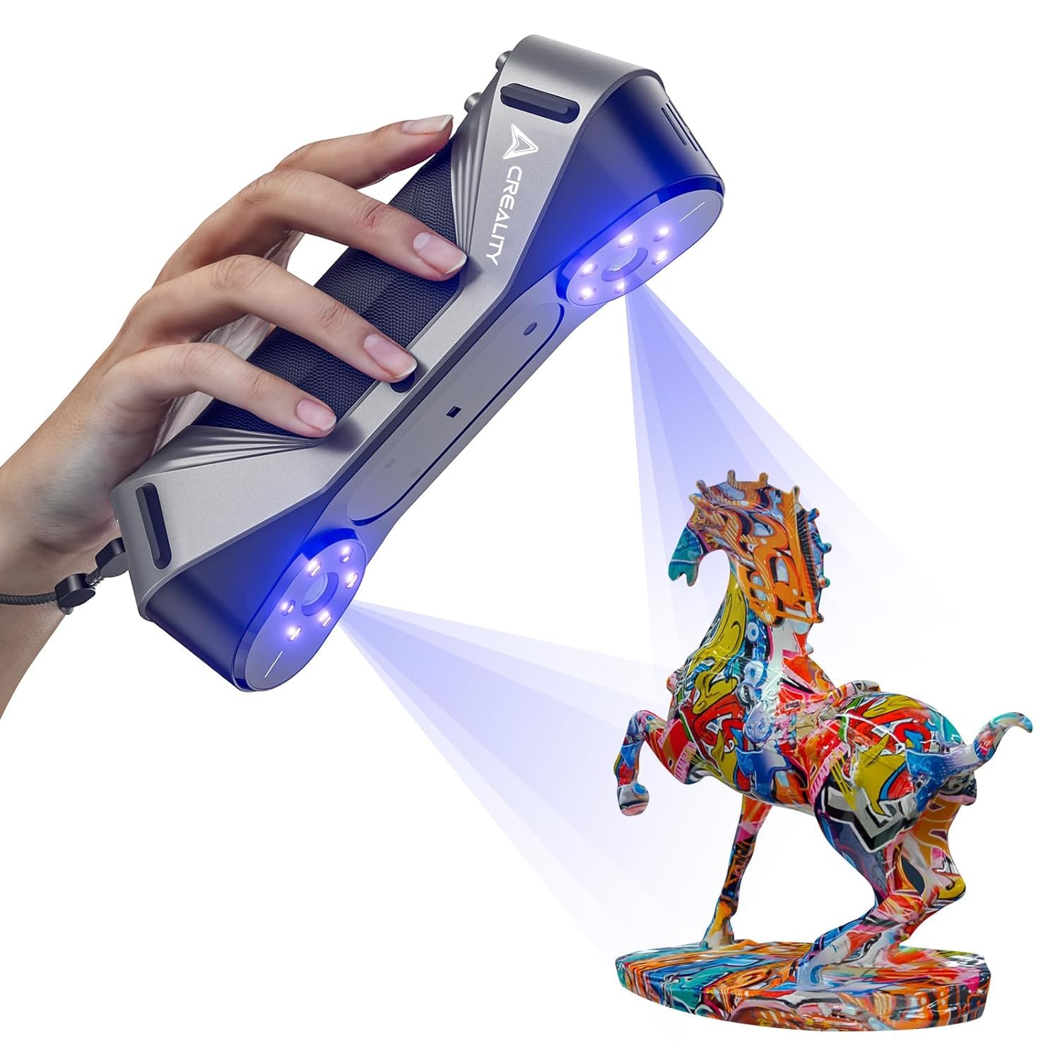 Creality 3D Scanner CR-Scan Ferret Pro for 3D Printing, Upgrade Handheld Scanner with Wireless Scanning Anti-Shake Tracking, Fast Full-Color Scan, 0.1mm Accuracy for iOS/Android Phone PC Win 10/11