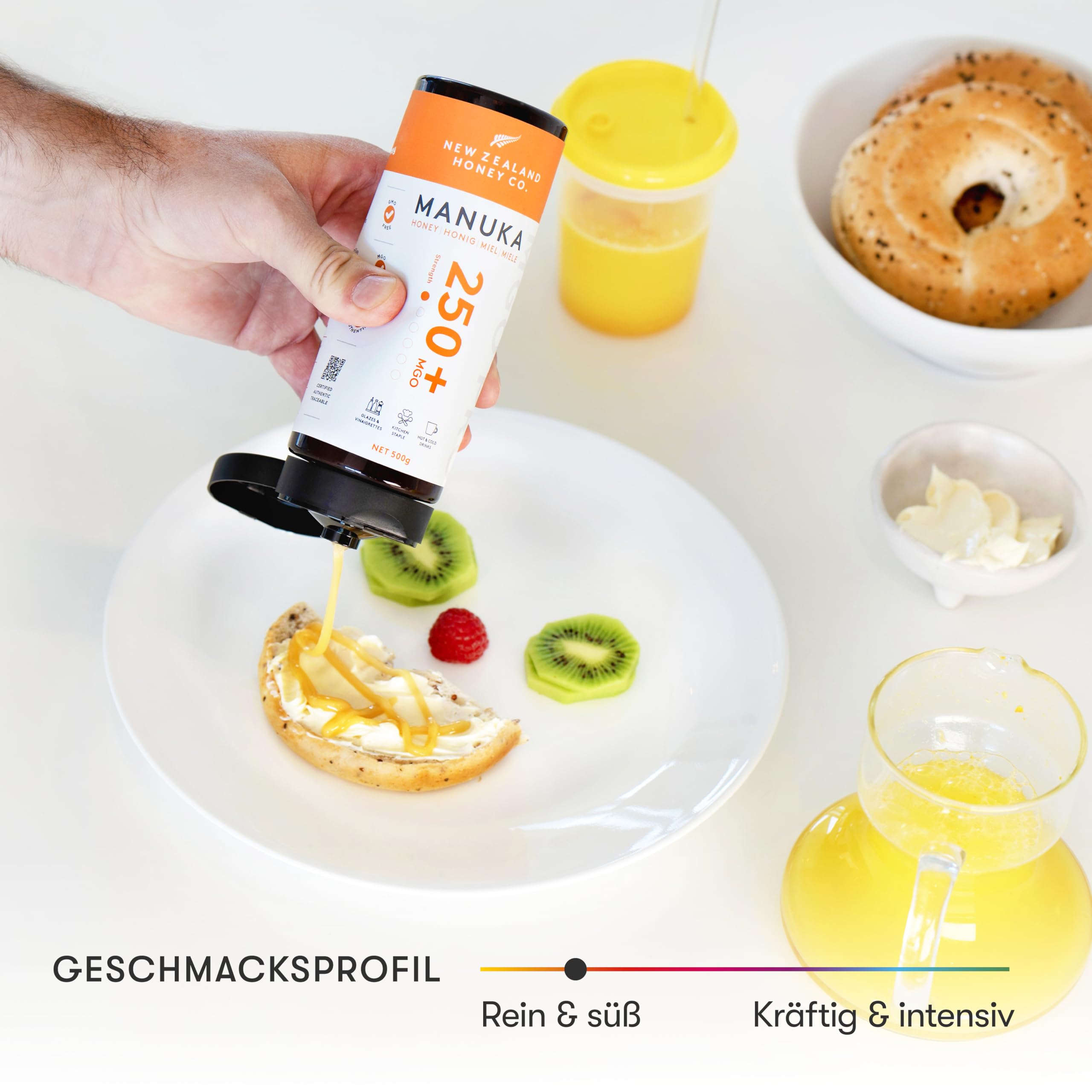 New Zealand Honey Co. Manuka Honig MGO 400+ | 500g Quetschflasche | Aktiv und Roh | Hergestellt in Neuseeland | Zertifiziertem Methylglyoxal Gehalt | 500g