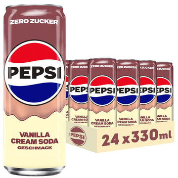 Pepsi Zero Zucker Vanilla Cream Soda Geschmack in der Dose, Einweg (24 x 0,33l)