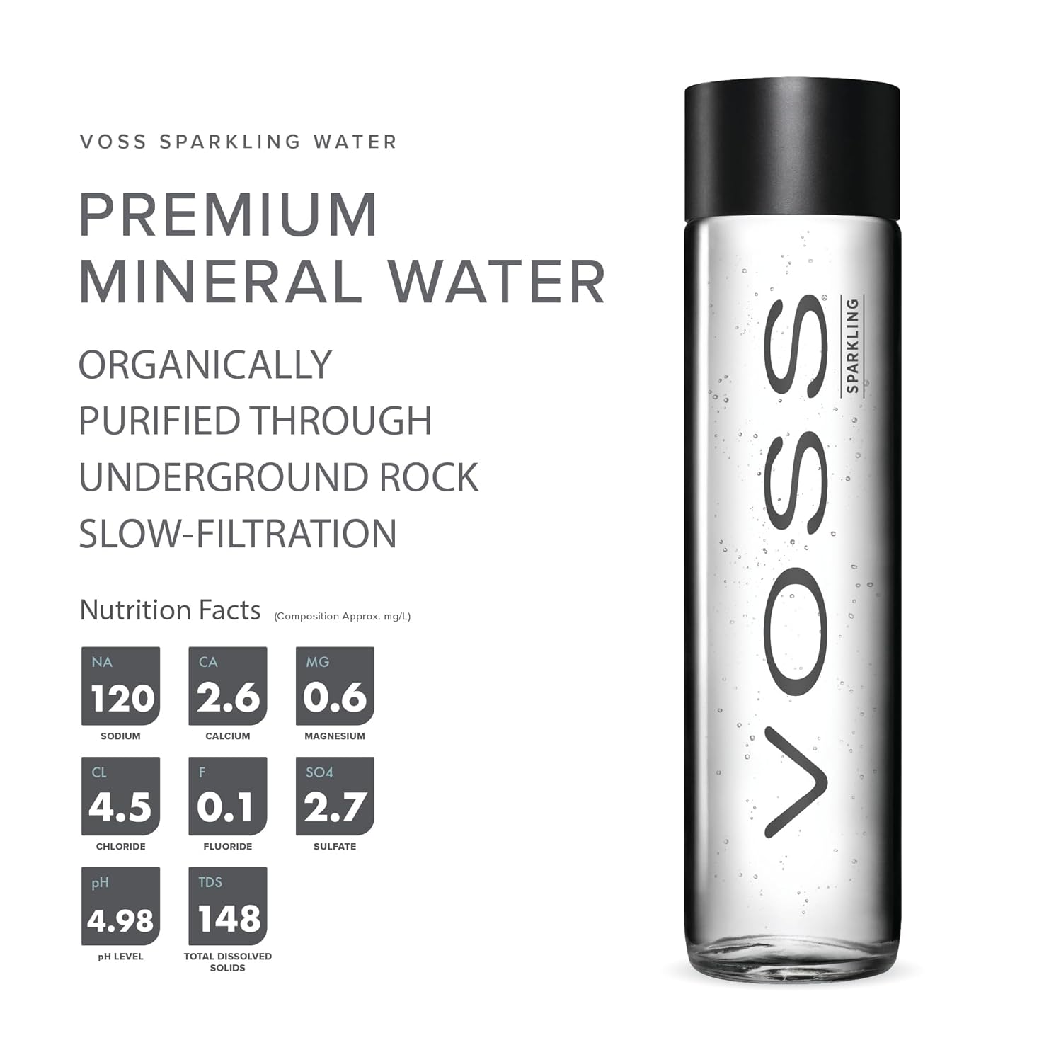 Voss Sparkling Water - 24 x 375 ml