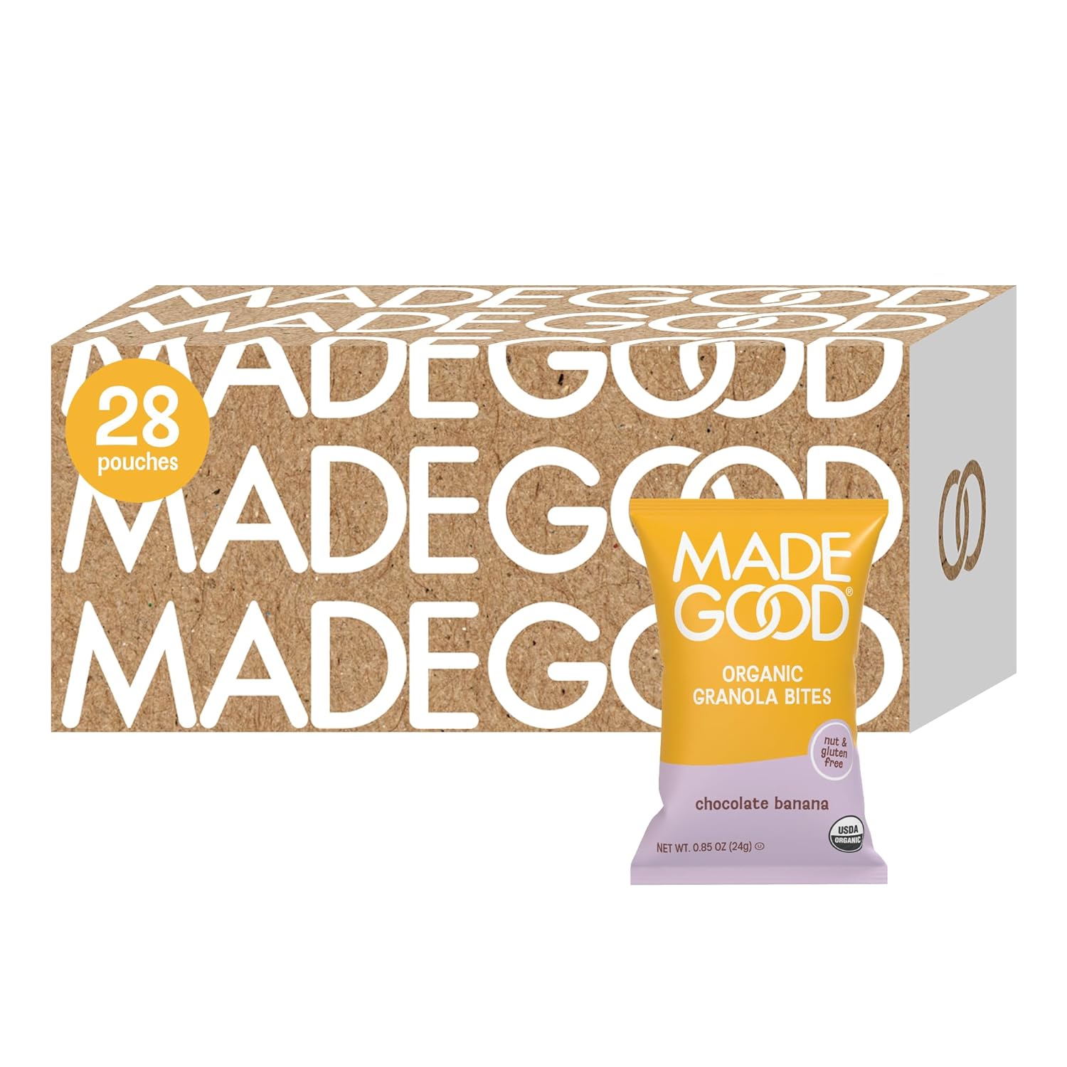 MadeGood Chocolate Chip Granola Bites, 28 Count, Organic and Delicious Snacks