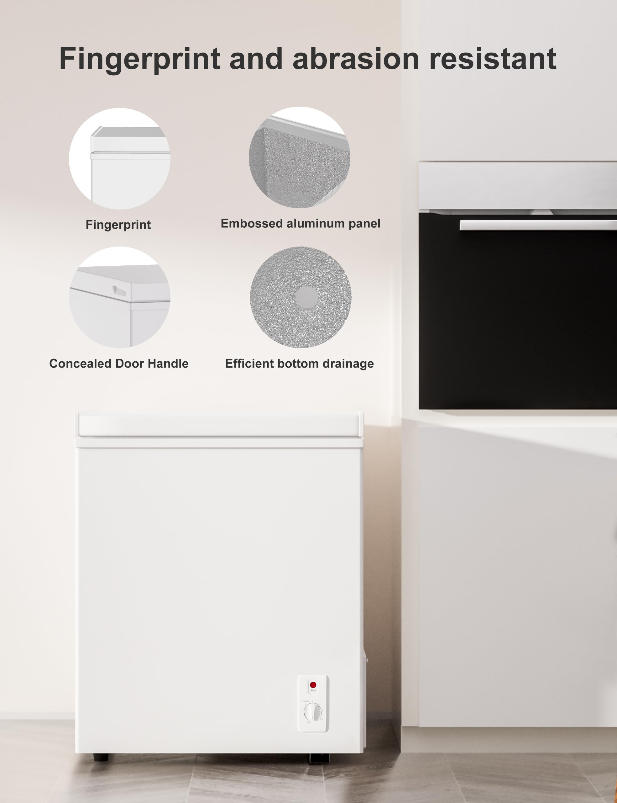 7.0 Cu Ft Chest Freezer - Energy Saving Quiet Top Open Door Mini Freezer Adjustable 6 Thermostat - Compact Small Deep Freezer w/Removable Basket and Defrost Water Drain for Home/Apartment/Garage