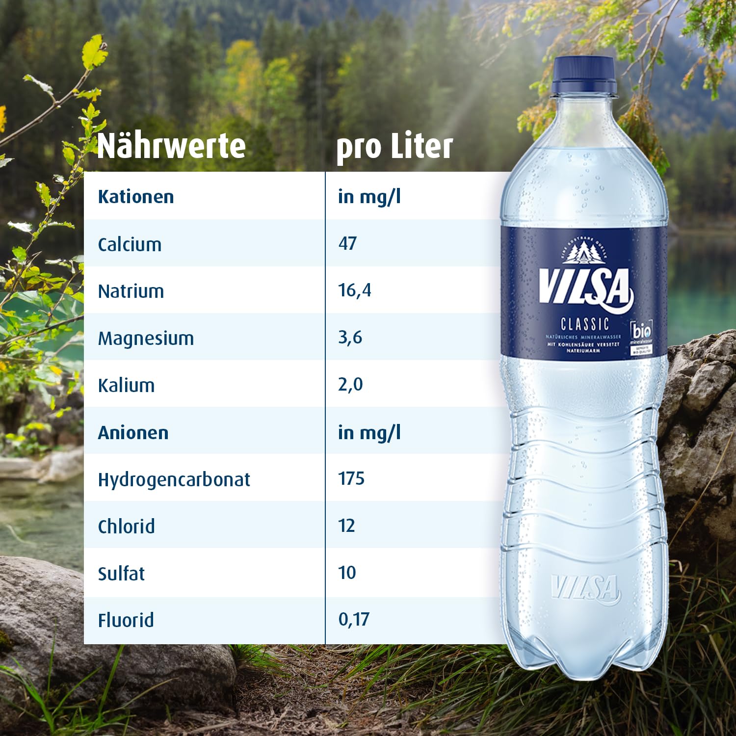 VILSA Mineralwasser Classic, 6 x 1,00 l PET (Packung mit 4)