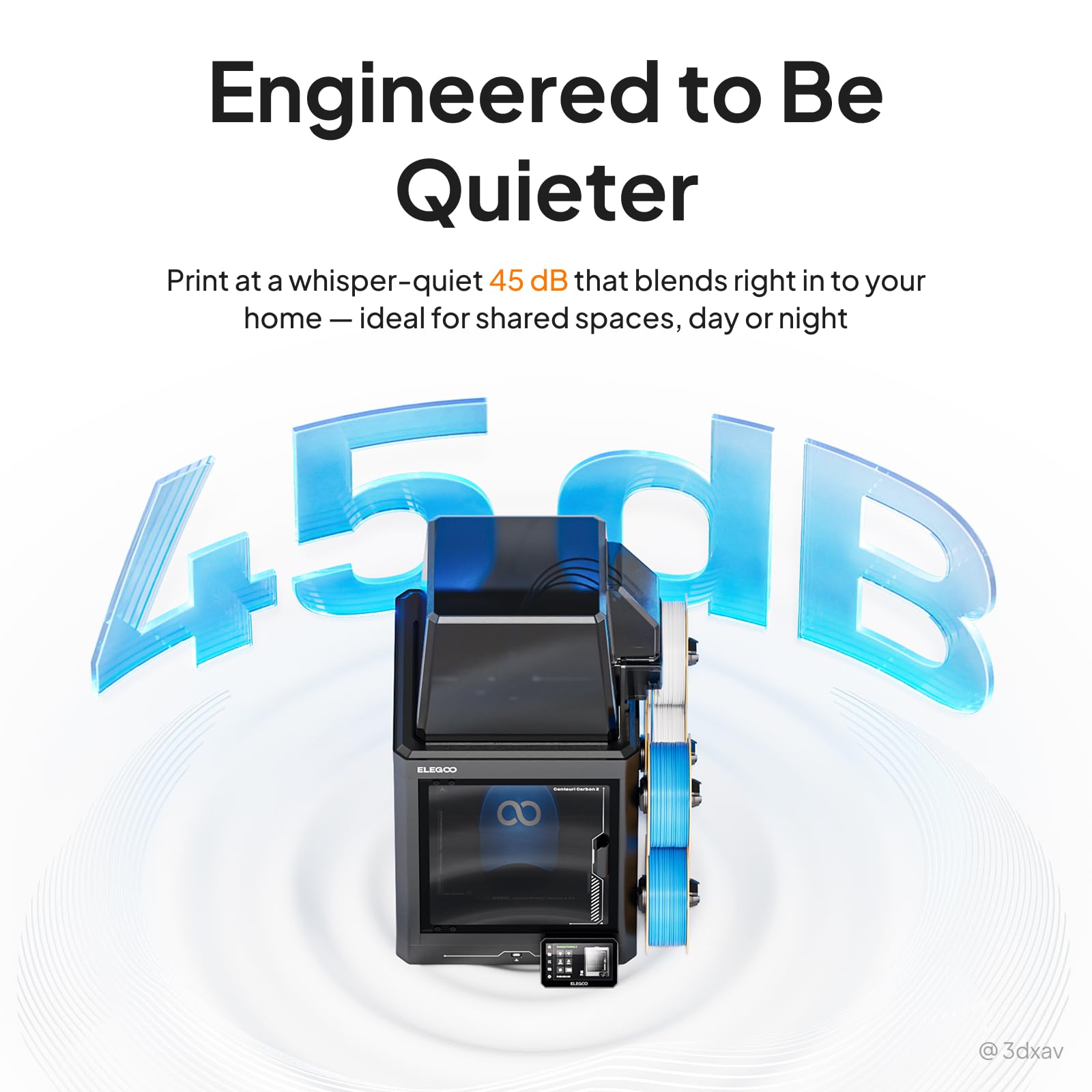 ELEGOO Centauri Carbon 3D Printer, CoreXY 500mm/s High Speed Printing with Auto Calibration, 320°C Nozzle and Built-in Camera, Ready to Print Out of the Box, 256x256x256mm Printing Size
