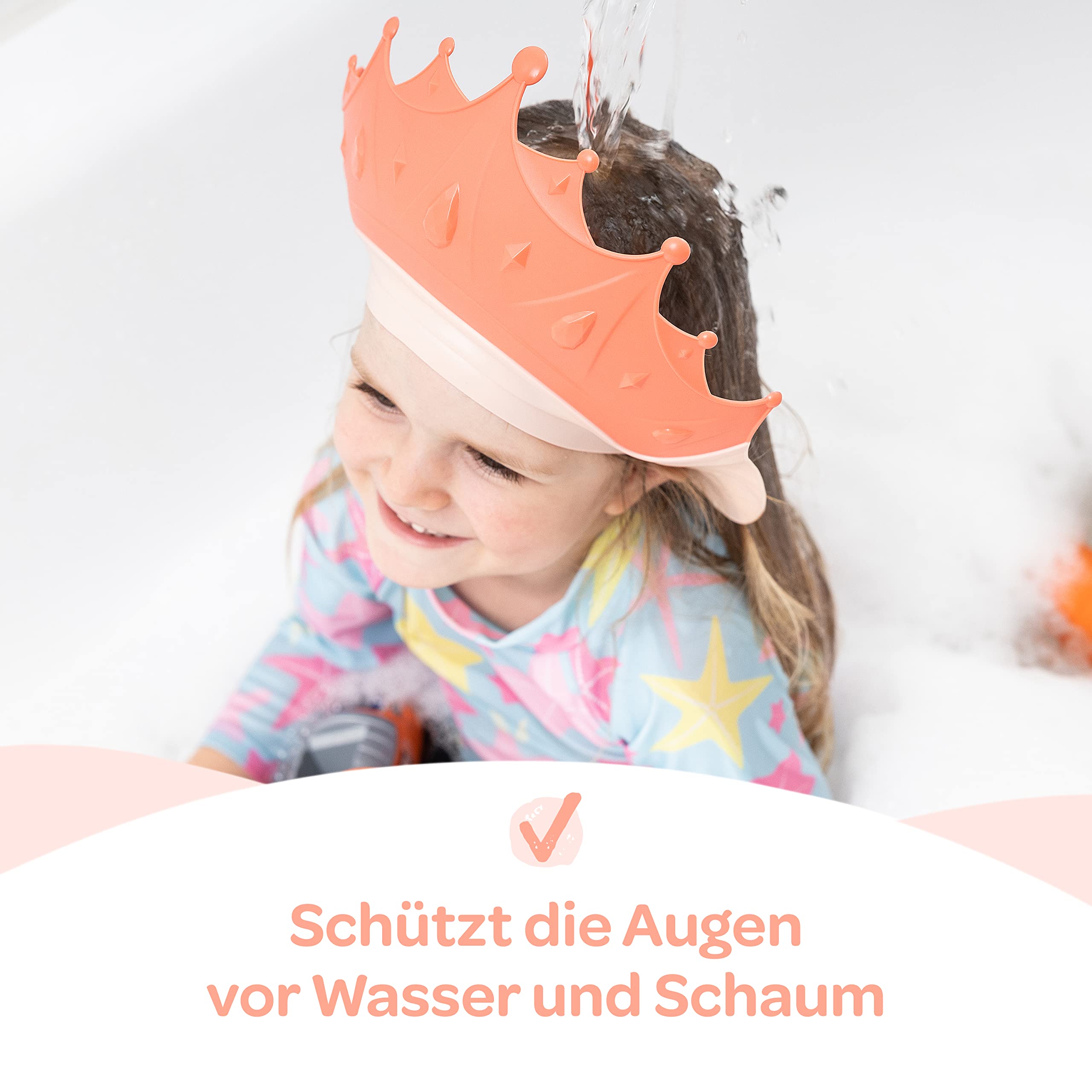 Duschhaube Kinder –- eine Duschhaube für sorgenfreies Haare waschen Kinderschutz (Blau)