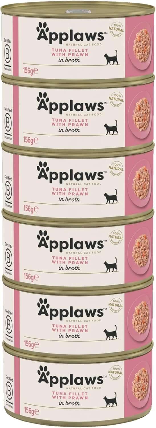 Applaws 100% Natural Thunfischfilet Nassfutter in Brühe für ausgewachsene Katzen - 24 x 70g Dosen