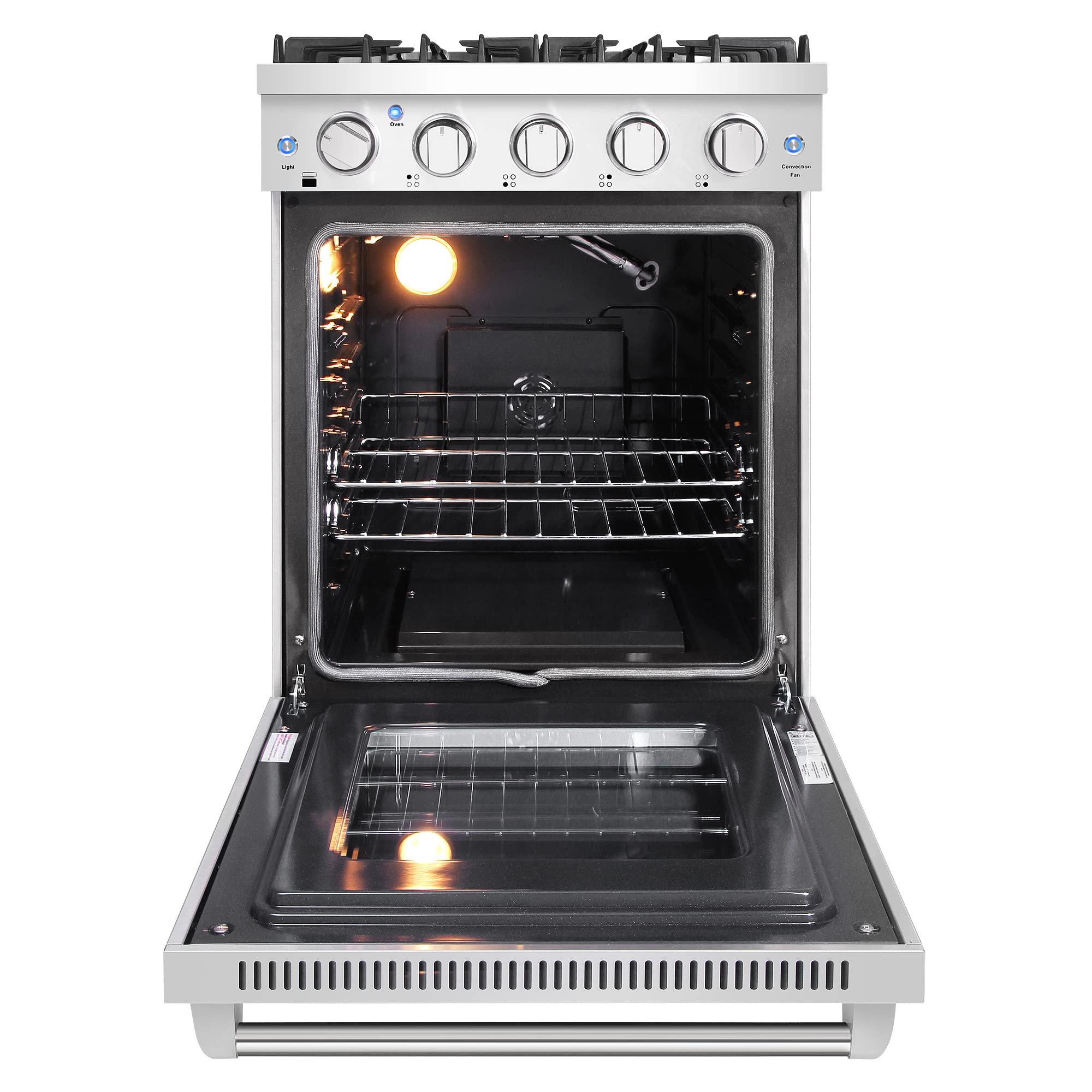 COSMO COS-EPGR366 36 in. Haven Collection 6.0 cu. ft. Gas Range, 6 Burners, Convection Oven, Knob LEDs, Storage Drawer, Stainless Steel