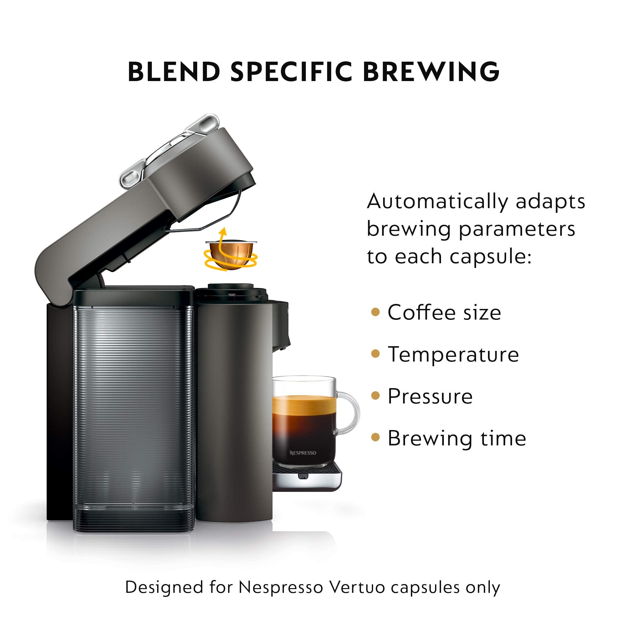 Nespresso Vertuo Coffee and Espresso Maker by De'Longhi, Titan