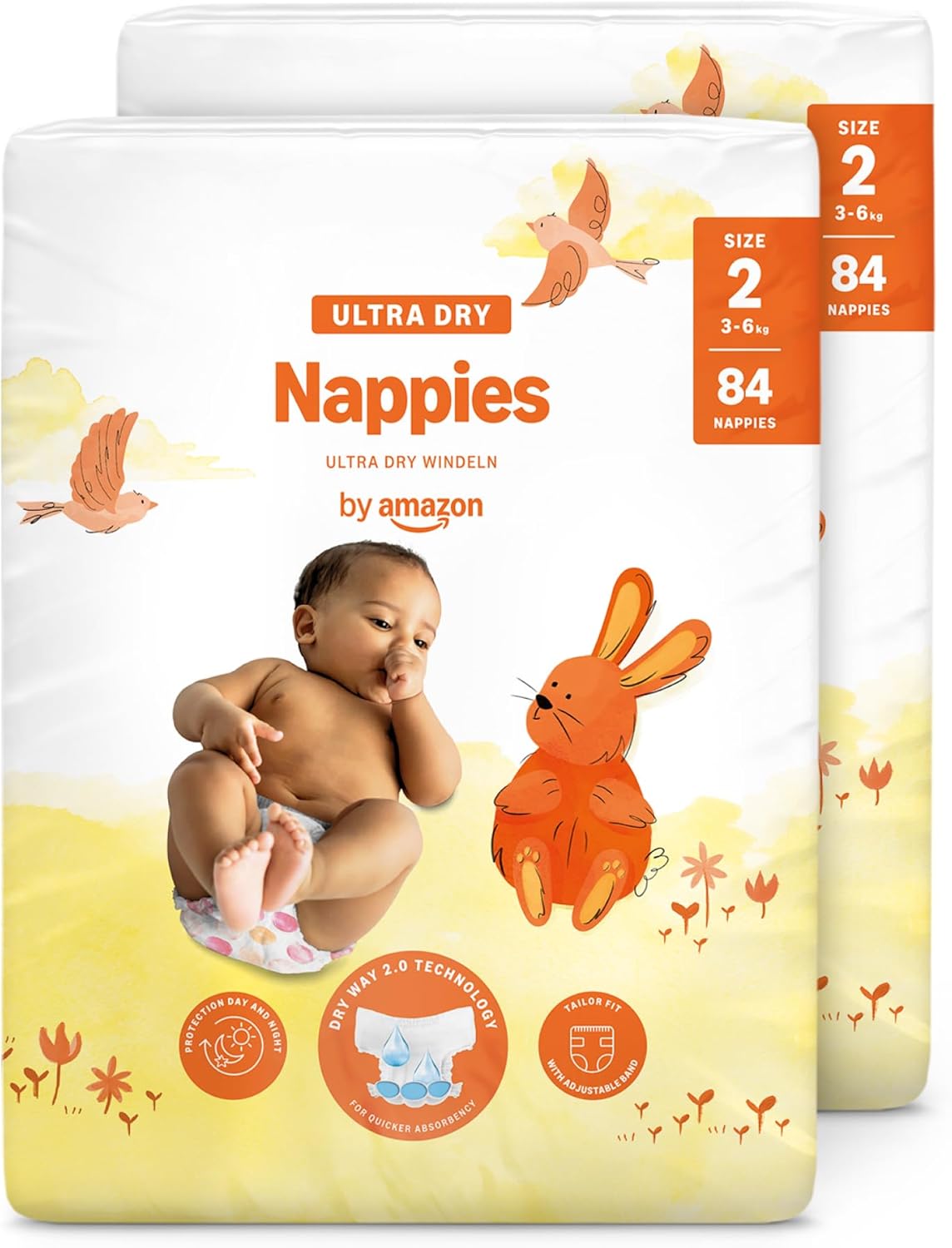 By Amazon Ultra Dry Windeln Größe 5 (10-16 kg) - MONATSBOX, Weiß, 152 Stück (2 Packungen mit 76) (Früher Unter Der Marke Mama Bear, Identisches Produkt)