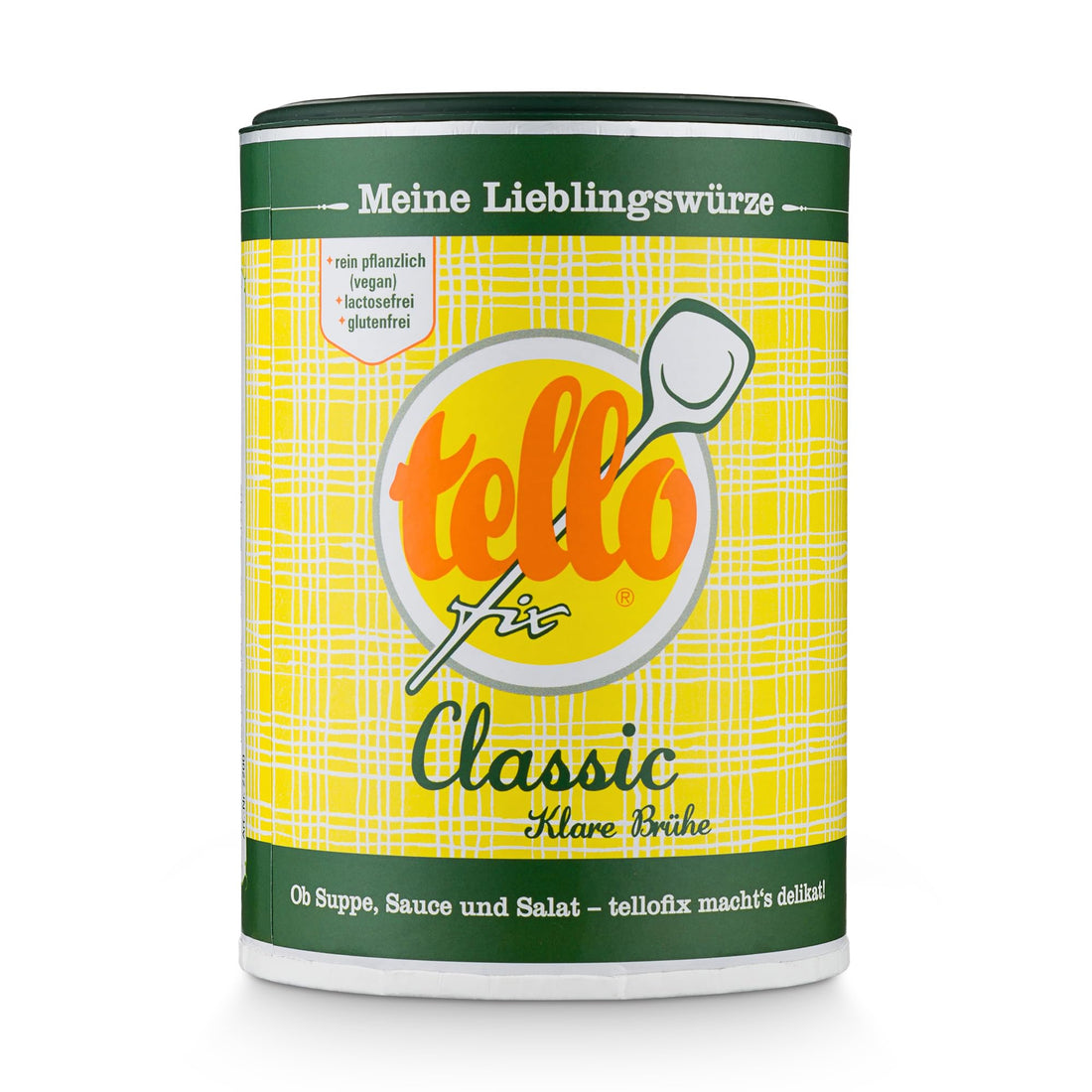 tellofix Classic Klare Brühe 900g, vielseitige Gemüse Brühe, als Universal-Würzmittel zum Verfeinern von Suppen - kalorienarm, glutenfrei, lactosefrei & vegan, keine Farb- oder Konservierungssstoffe