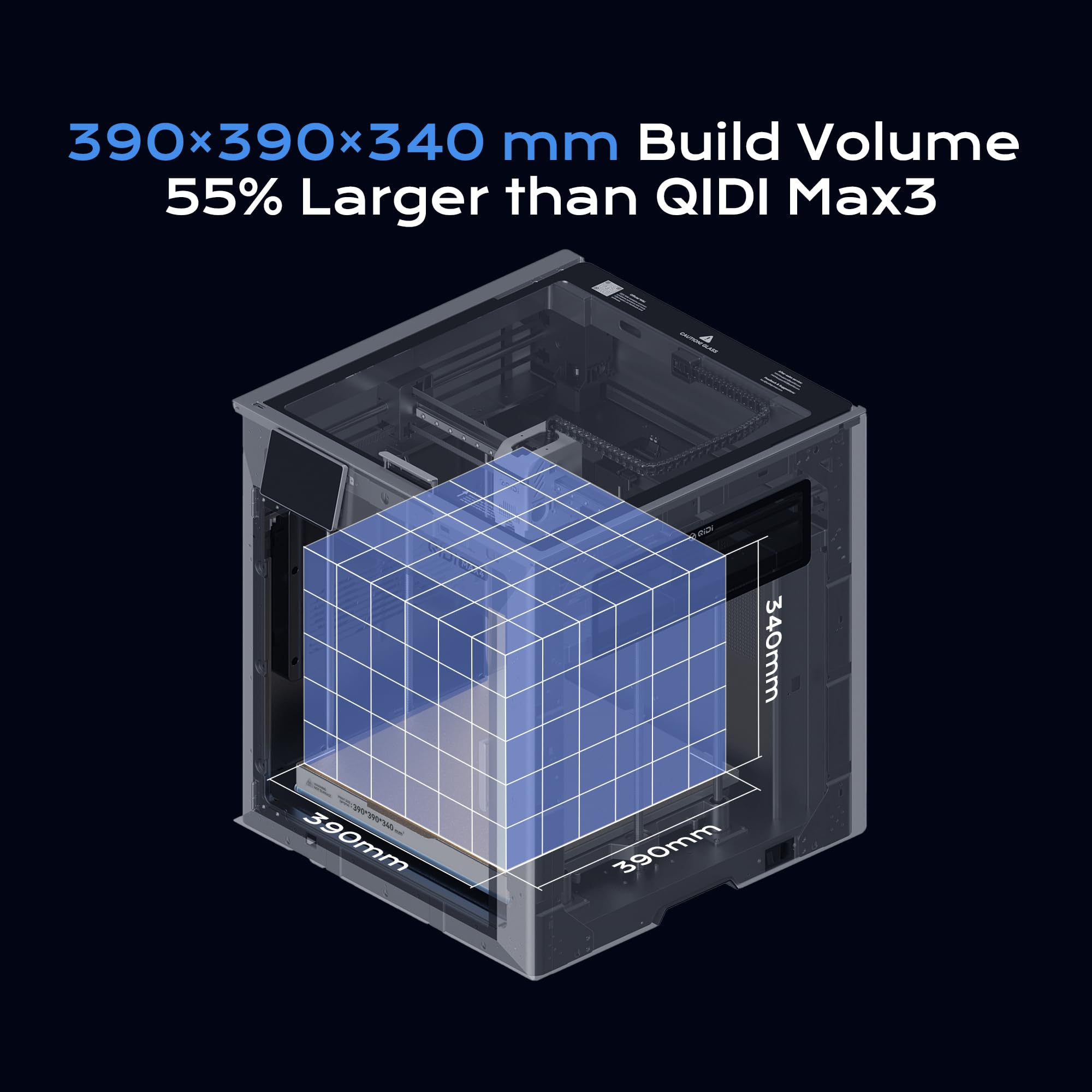QIDI Max4 Combo 3D Printer, 390×390×340mm Large Build Volume, 65℃ Heated Chamber FDM 3D Printers, Max 800mm/s High Speed, Supports Up to 16-Colors/Multi Materials with QIDI BOX, Auto Bed Leveling
