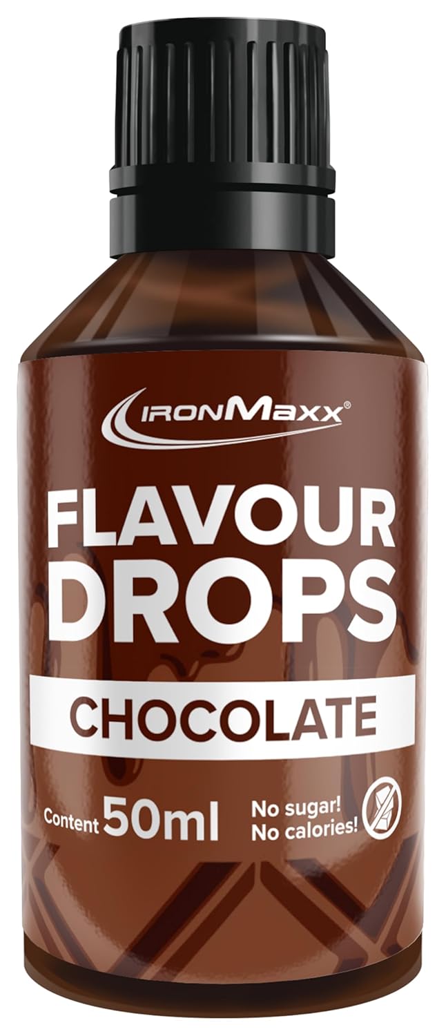 IronMaxx Flavour Drops - Vanilla 50ml | kalorienfrei & zuckerfrei | vegane Aromatropfen zum süßen von Lebensmitteln | praktischer Tropfer-Verschluss
