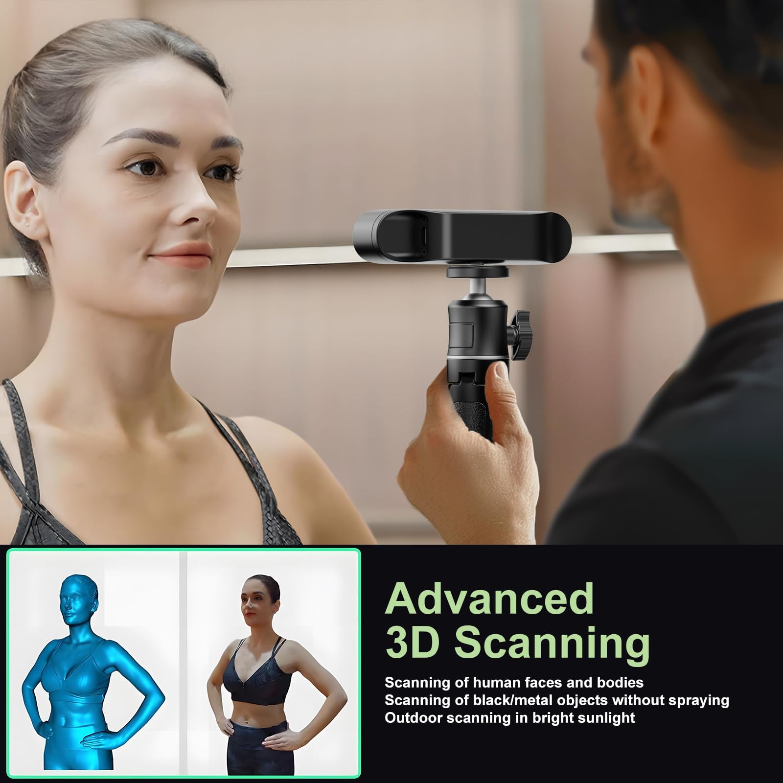 Creality CR-Scan Ferret Pro 3D Scanner for 3D Printing, Upgrade Wireless Handheld Scanner with WiFi 6 Bridge, Anti-Shake Tracking, 30FPS Fast Full Color Scan, 0.1mm Accuracy for iOS/Android & PC