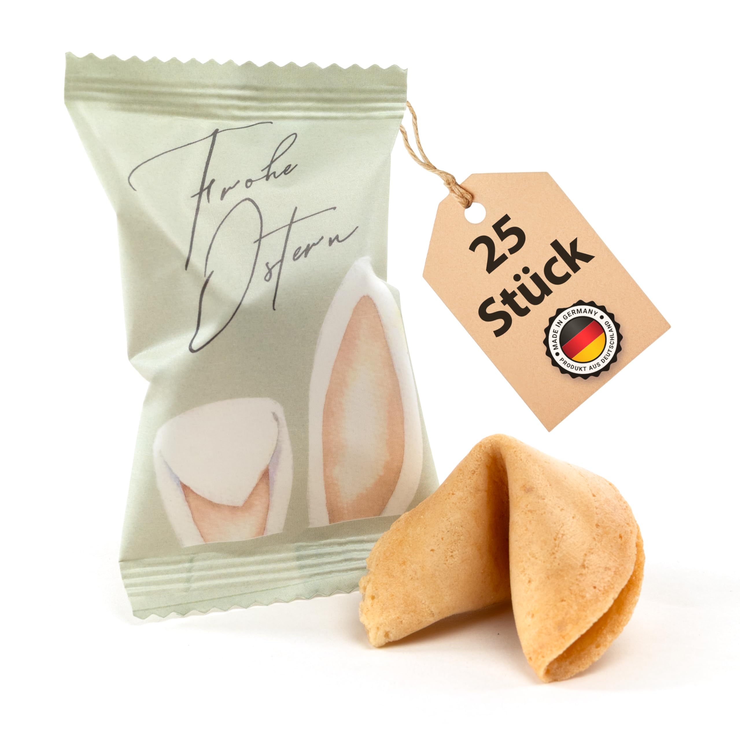 Lucky Treats Glückskekse - 25 Stück - Schön, dass du da bist - Gastgeschenke Hochzeit Deko - Sprüche auf Deutsch & Englisch - regional hergestellt
