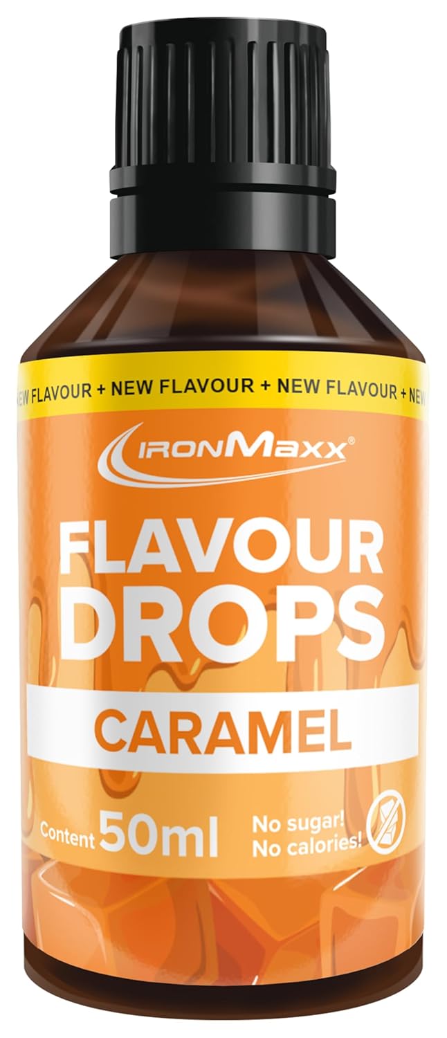 IronMaxx Flavour Drops - Vanilla 50ml | kalorienfrei & zuckerfrei | vegane Aromatropfen zum süßen von Lebensmitteln | praktischer Tropfer-Verschluss