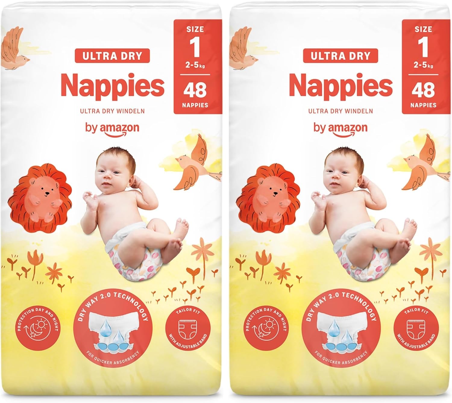 By Amazon Ultra Dry Windeln Größe 5 (10-16 kg) - MONATSBOX, Weiß, 152 Stück (2 Packungen mit 76) (Früher Unter Der Marke Mama Bear, Identisches Produkt)