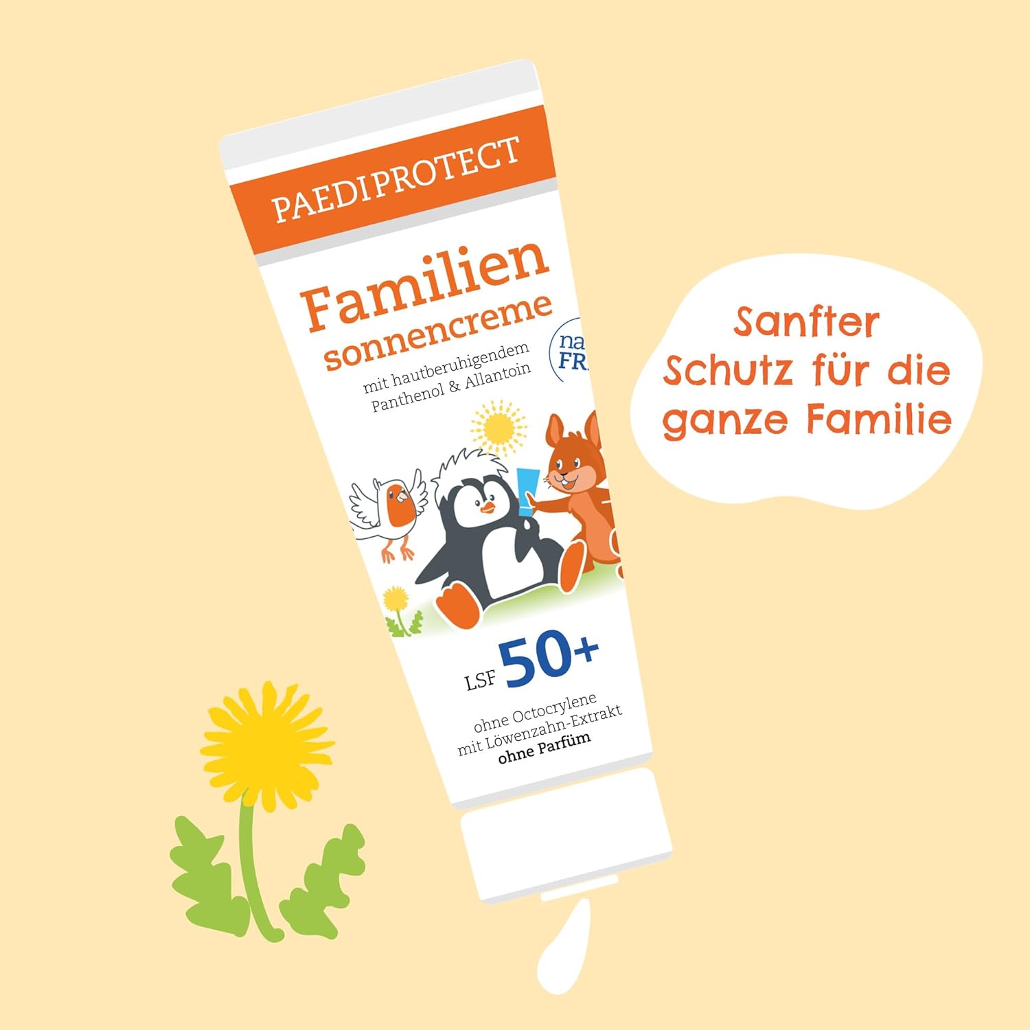 PAEDIPROTECT Familien Sonnencreme LSF 50+ 200 ml, korallenfreundlicher Sonnenschutz für Baby, Kinder und Erwachsene, ohne Parfüm und Mikroplastik, vegan