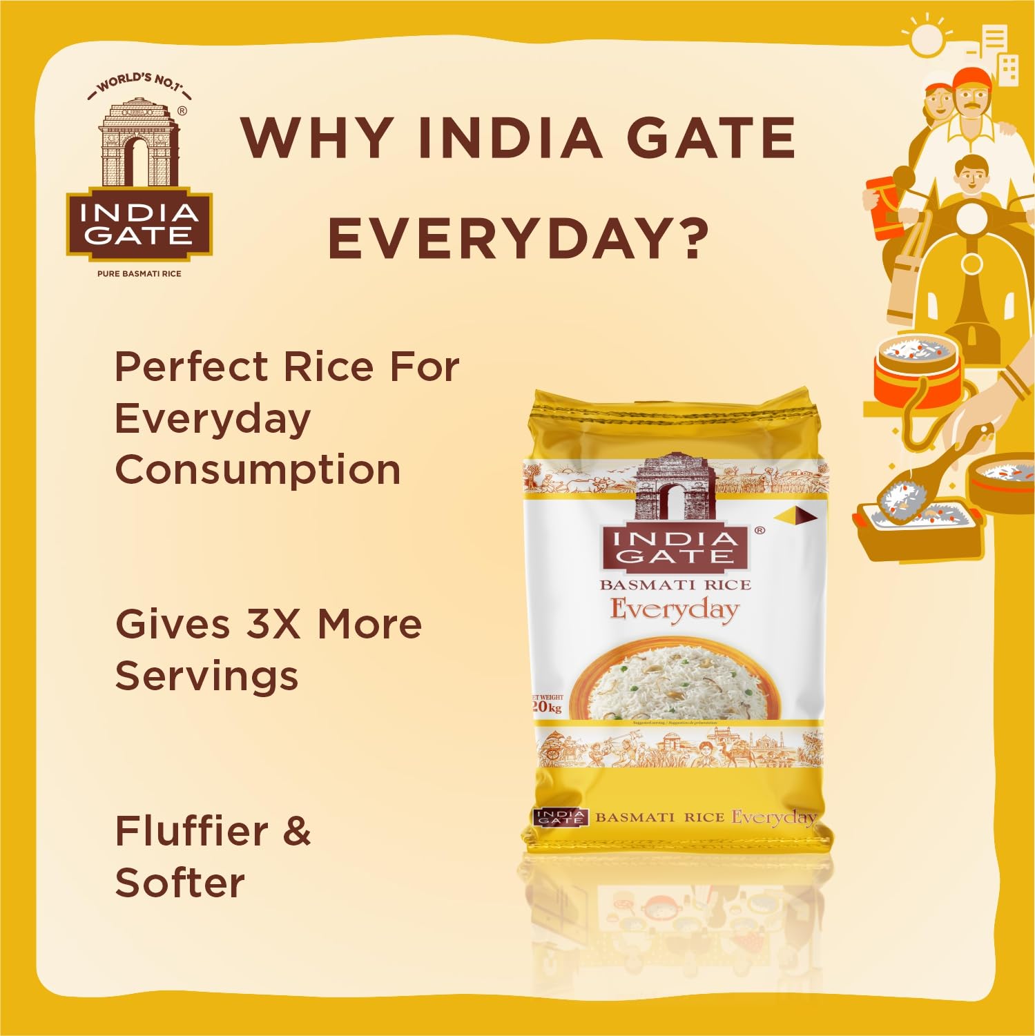 INDIA GATE Premium Basmati Reis – Feiner, aromatischer Langkornreis aus Indien, feines Langkorn (1 x 5 kg)