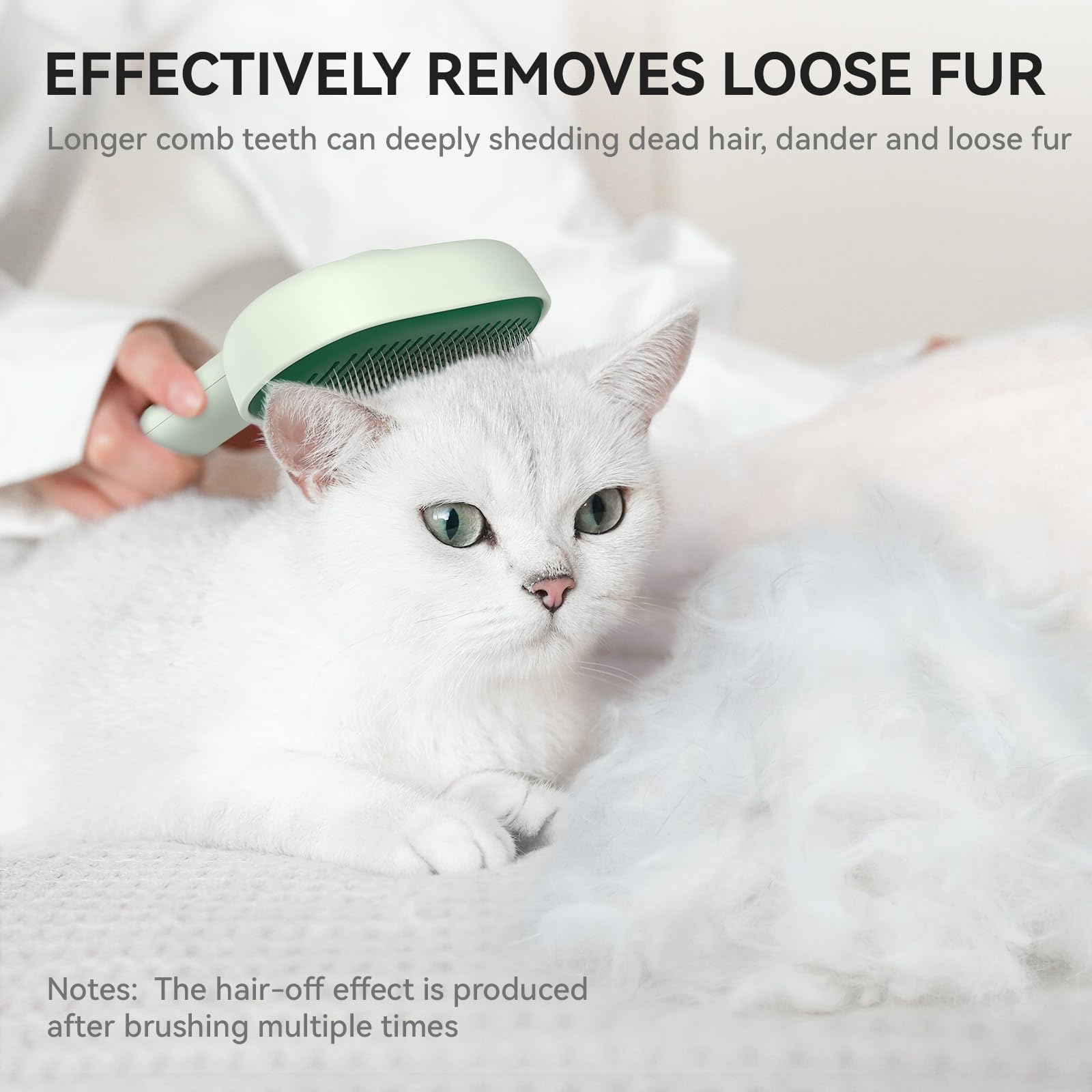 aumuca Katzenbürste für Langhaar und Kurzhaar, Haarentfernung mit Einem Klick, Hautfreundliche Katzenhaarbürste, Fellbürste für Katze und Hund zum Entfernen von losem Fell und zur Massage