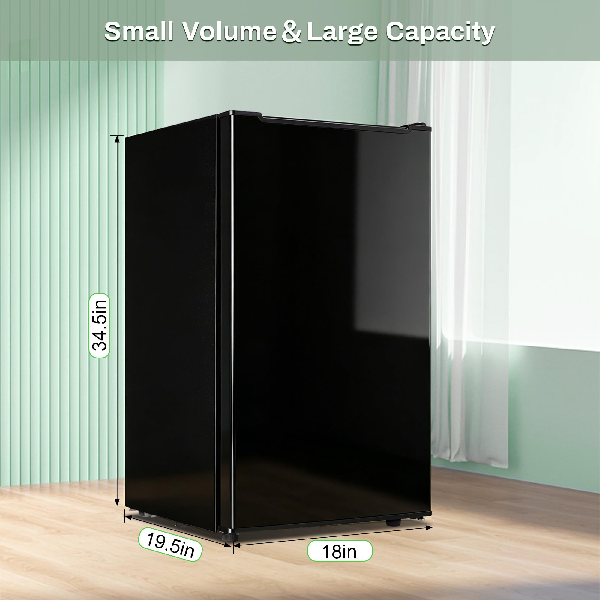 Mini Upright freezer 3.6 Cubic Feet Mini Freezer, Single Door Compact Freezer with Reversible Stainless Steel Door, 3-Speed Temperature Adjustment Small freezer for Home, Glossy Silver