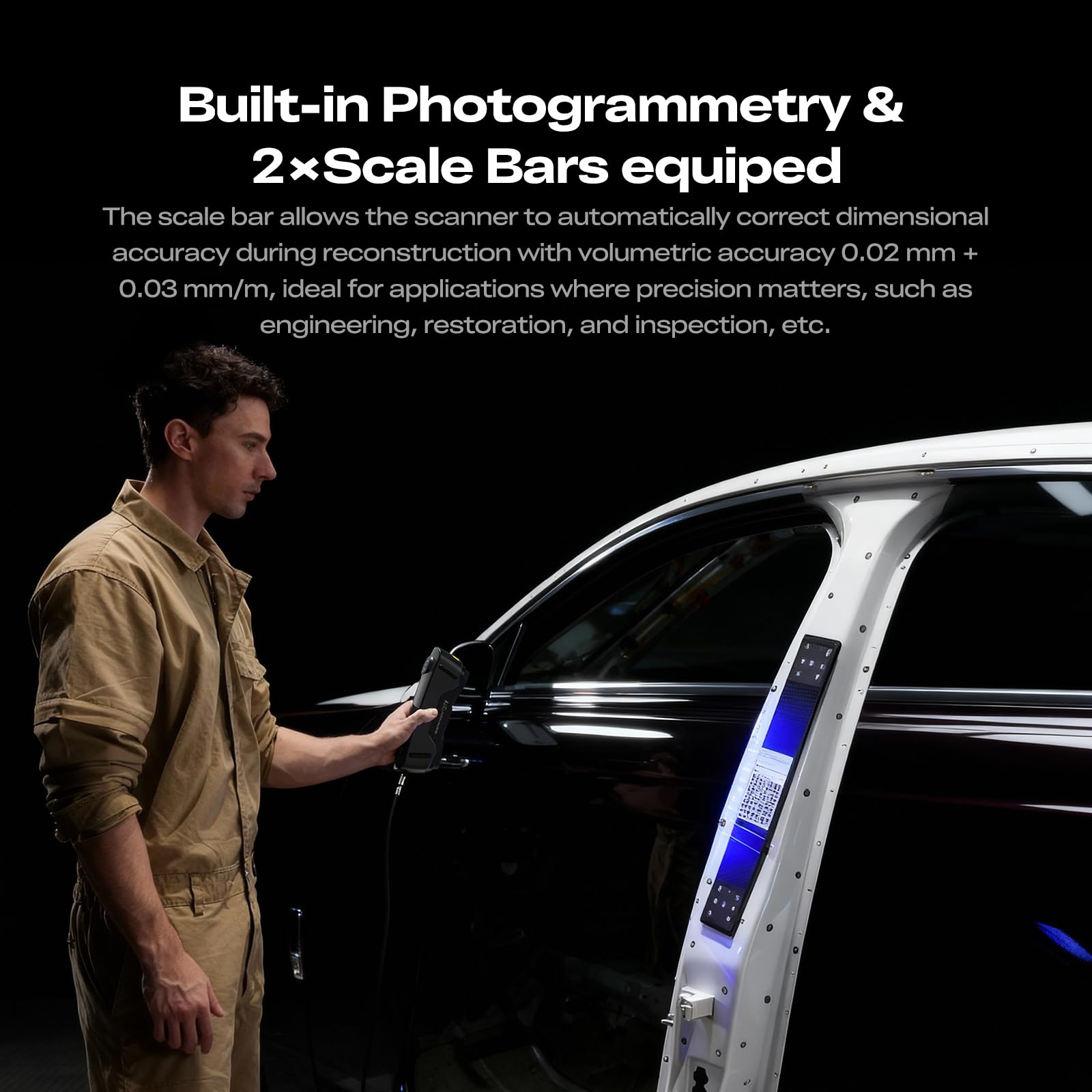 Creality Sermoon S1 3D Scanner, High-Precision 0.02mm Metrology-Grade 3D Scanner for 3D Printing with Blue/IR Laser, Exclusive Single-line Deep Hole scanning Technology, Wireless Support