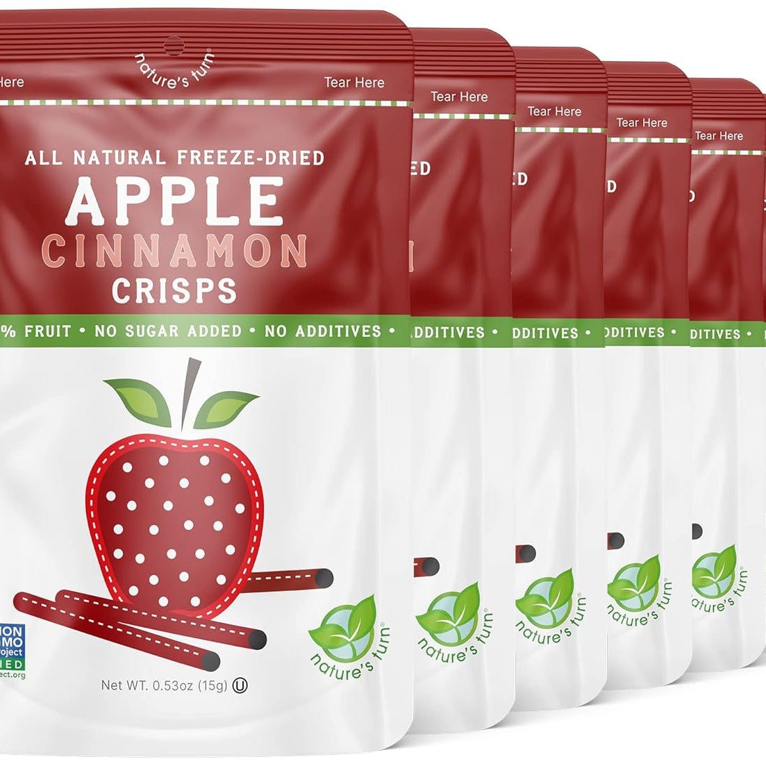Nature’s Turn Freeze-Dried Strawberry Crisps – Healthy, Gluten-Free, Crispy & Delicious, Plant-Based Snack, Ideal for Cereal, Smoothies, School Lunches, & On-the-Go, Bags of 12 (0.53 oz Each)
