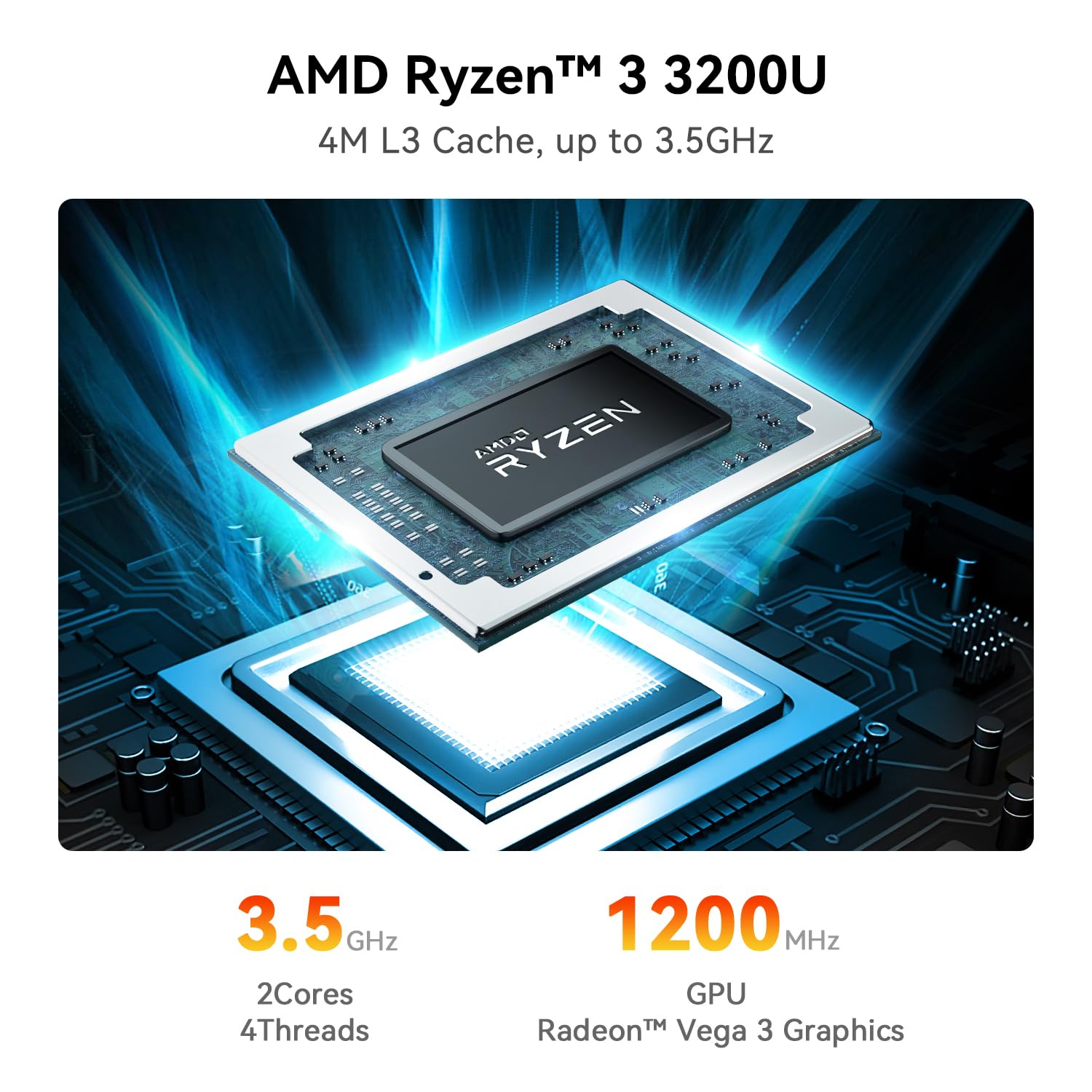 Beelink SER3 Mini PC, AMD Ryzen 3 3200U(14nm, 2C/4T) up to 3.5GHz, Mini Gaming Computer 16GB DDR4 RAM 500GB PCIE3.0 X4 SSD, Micro PC 4K@60Hz Dual Display, Mini Computer WiFi6/BT5.2/HTPC/W-11 Pro