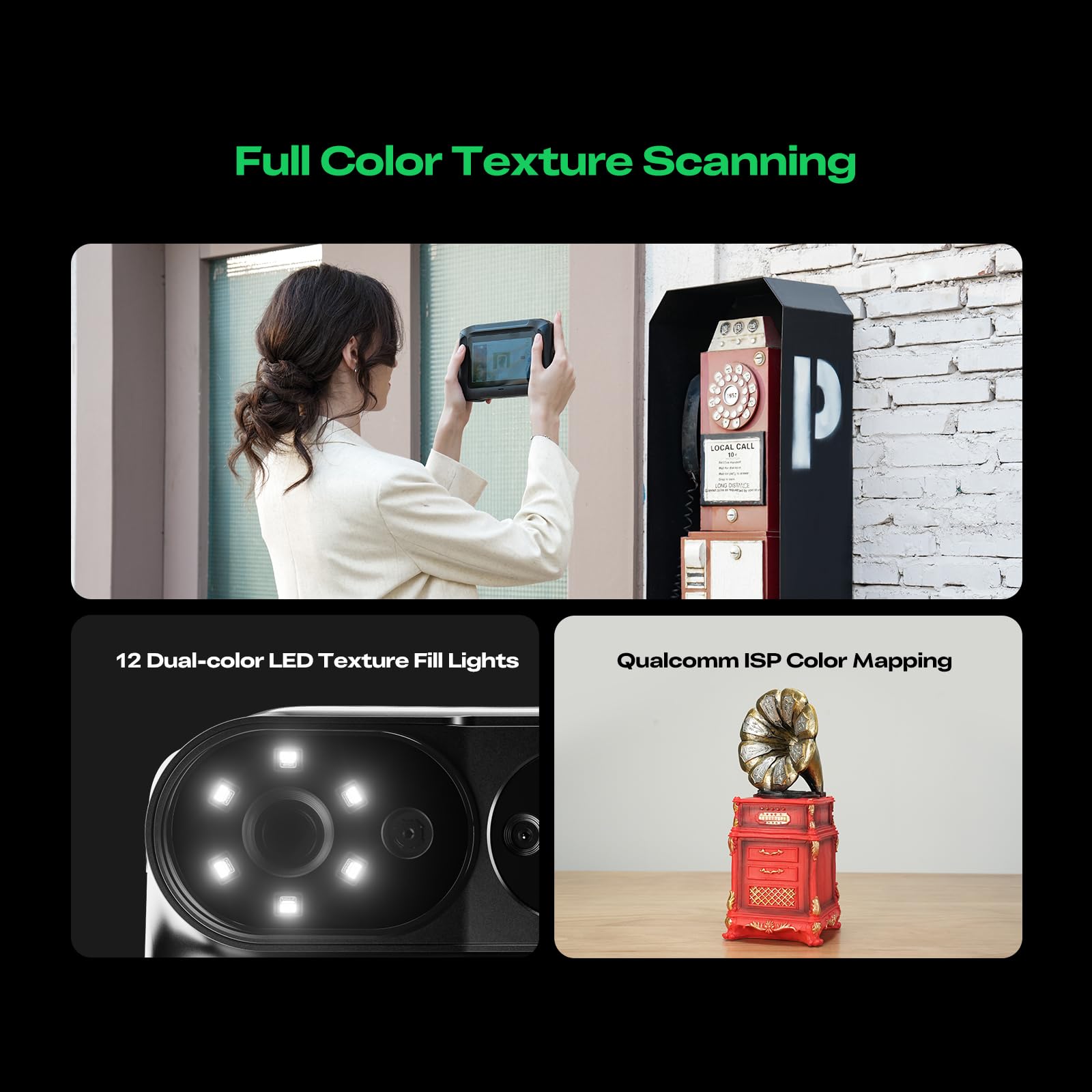 Creality 3D Scanner CR-Scan Ferret Pro for 3D Printing, Upgrade Handheld Scanner with Wireless Scanning Anti-Shake Tracking, Fast Full-Color Scan, 0.1mm Accuracy for iOS/Android Phone PC Win 10/11