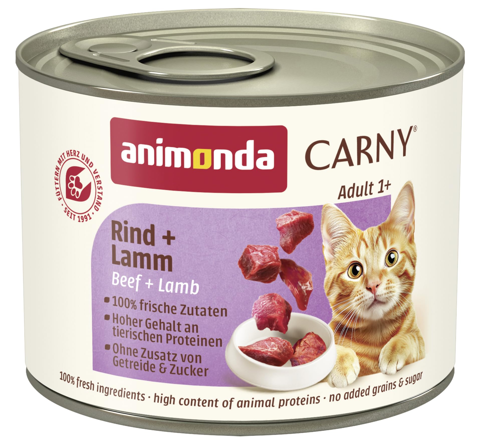 animonda Carny Adult Huhn + Lachs (6 x 400 g), Katzennassfutter für ausgewachsene Katzen, Nassfutter mit 100 % frischen, fleischlichen Zutaten, Katzenfutter ohne Getreide und Zucker