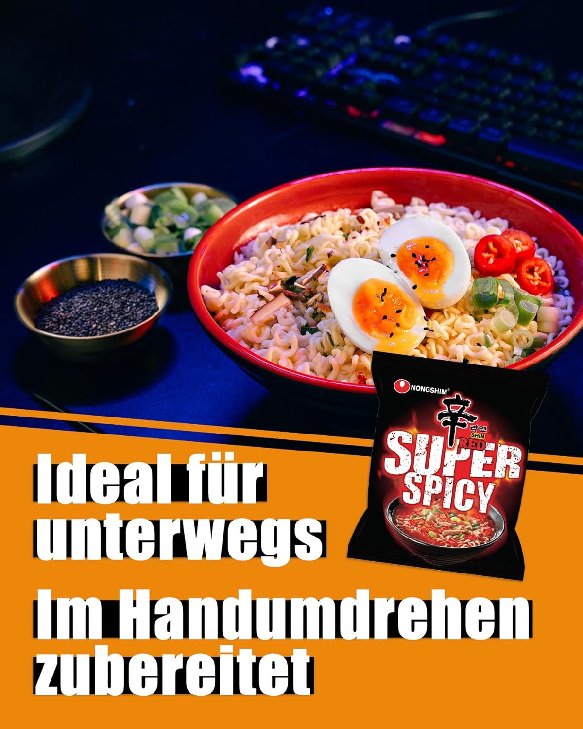 Nongshim - Instant Nudeln Shin Ramyun - Multipack (20 X 120 GR) - Produktdesign kann abweichen