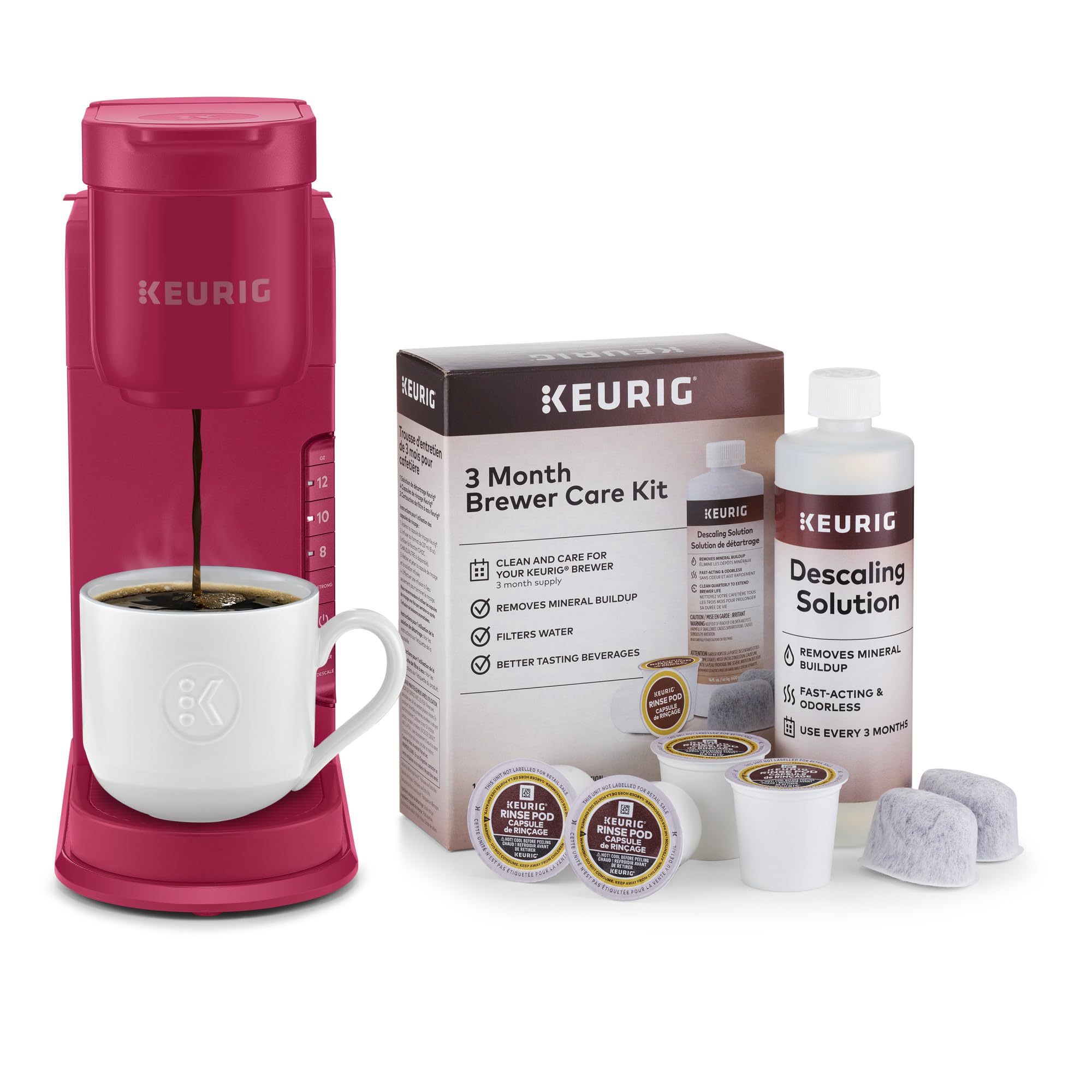 Keurig K-Express Single Serve K-Cup Pod Coffee Maker, 3 Brew Sizes, Strong Button Feature, 42oz Removable Reservoir, Warm Stone