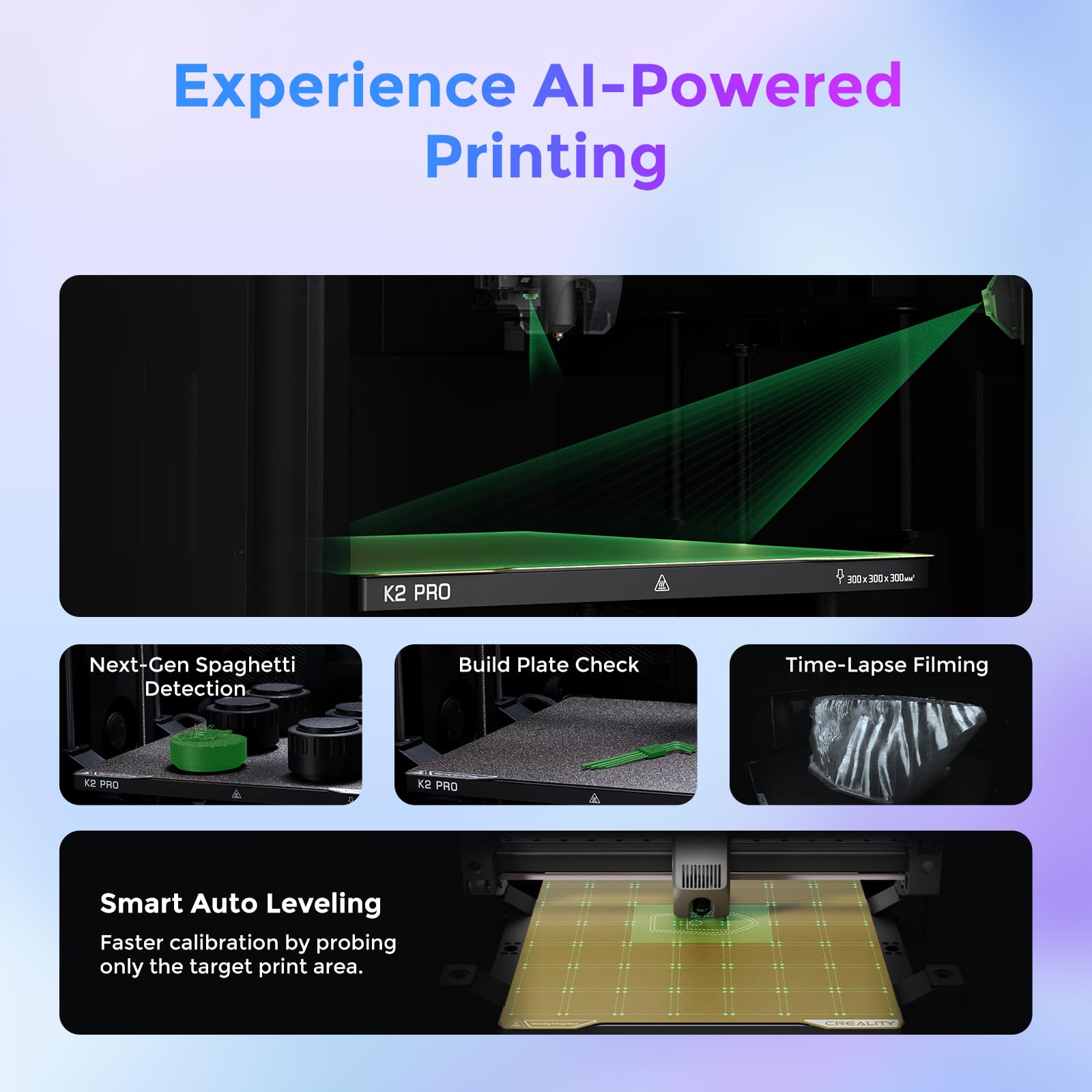 Creality Official K2 Combo(A) 3D Printer, Multi-Color Printing with CFS, 600mm/s High-Speed, AI Cameras, Full Auto-Leveling, Dual Z-Axis, 260x260x260mm Build Volume