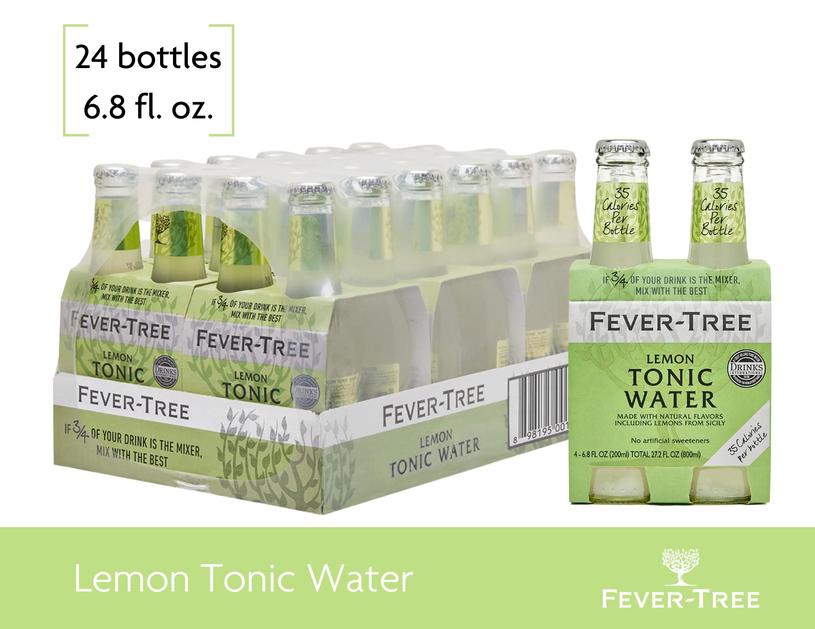Fever Tree Tonic Water - Premium Quality Mixer - Refreshing Beverage for Cocktails & Mocktails. Naturally Sourced Ingredients, No Artificial Sweeteners or Colors - 150 ML Cans - Pack of 24