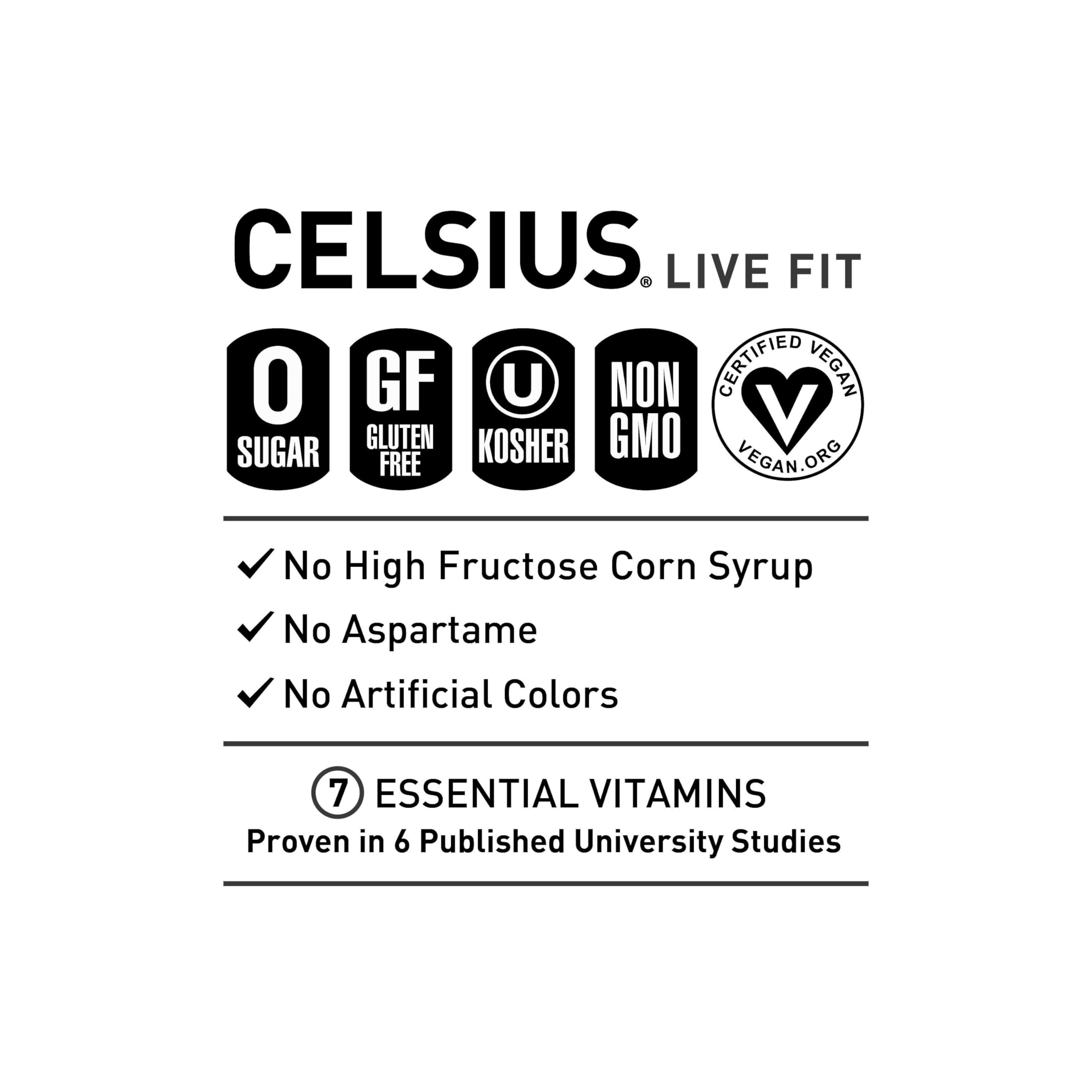 CELSIUS Sparkling Kiwi Guava, Functional Essential Energy Drink 12 Fl Oz (Pack of 12)