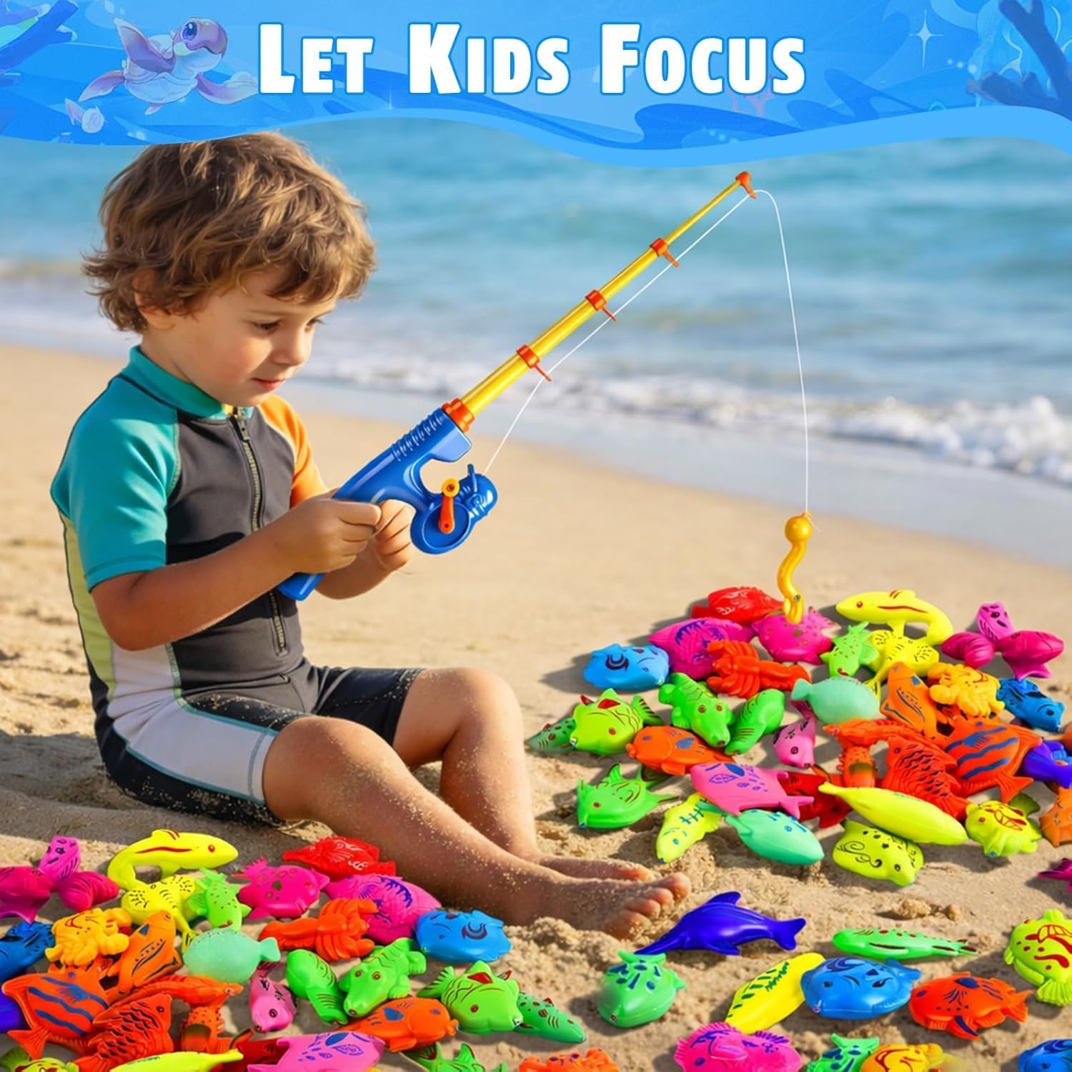 30 Pcs. Angelspiel Magnetisch Wasserspielzeug Kinder Outdoor Pool Spielzeug Kinder ab 3 4 5 Jahre Badewannenspielzeug Badespielzeug Gartenspielzeug für Kinderpool/Planschbecken/Strand