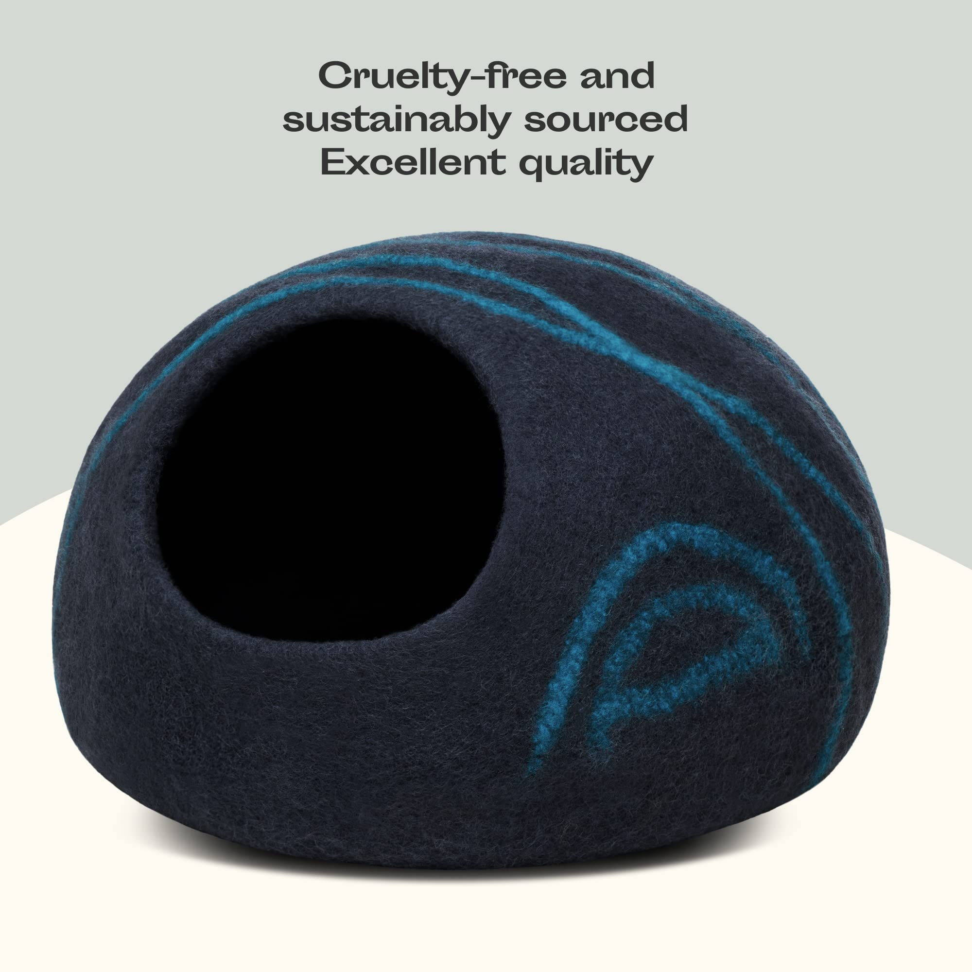 MEOWFIA Katzenbett aus Merinowolle – Handgefilztes, Umweltfreundliches Katzenbett für Katzen & Kätzchen – Weiches Schlafbett, Warm im Winter & Kühl im Sommer, Stilvolles Design