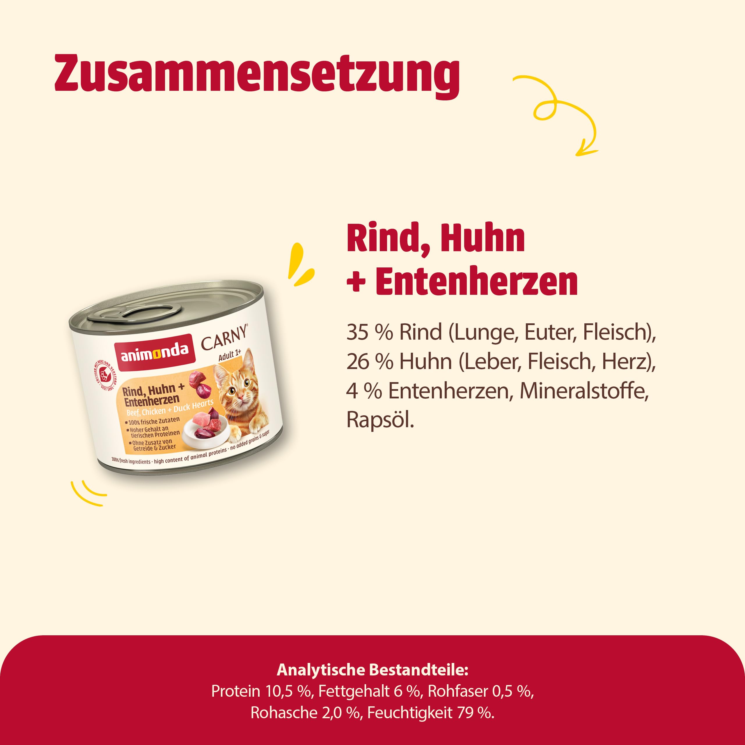 animonda Carny Adult Huhn + Lachs (6 x 400 g), Katzennassfutter für ausgewachsene Katzen, Nassfutter mit 100 % frischen, fleischlichen Zutaten, Katzenfutter ohne Getreide und Zucker