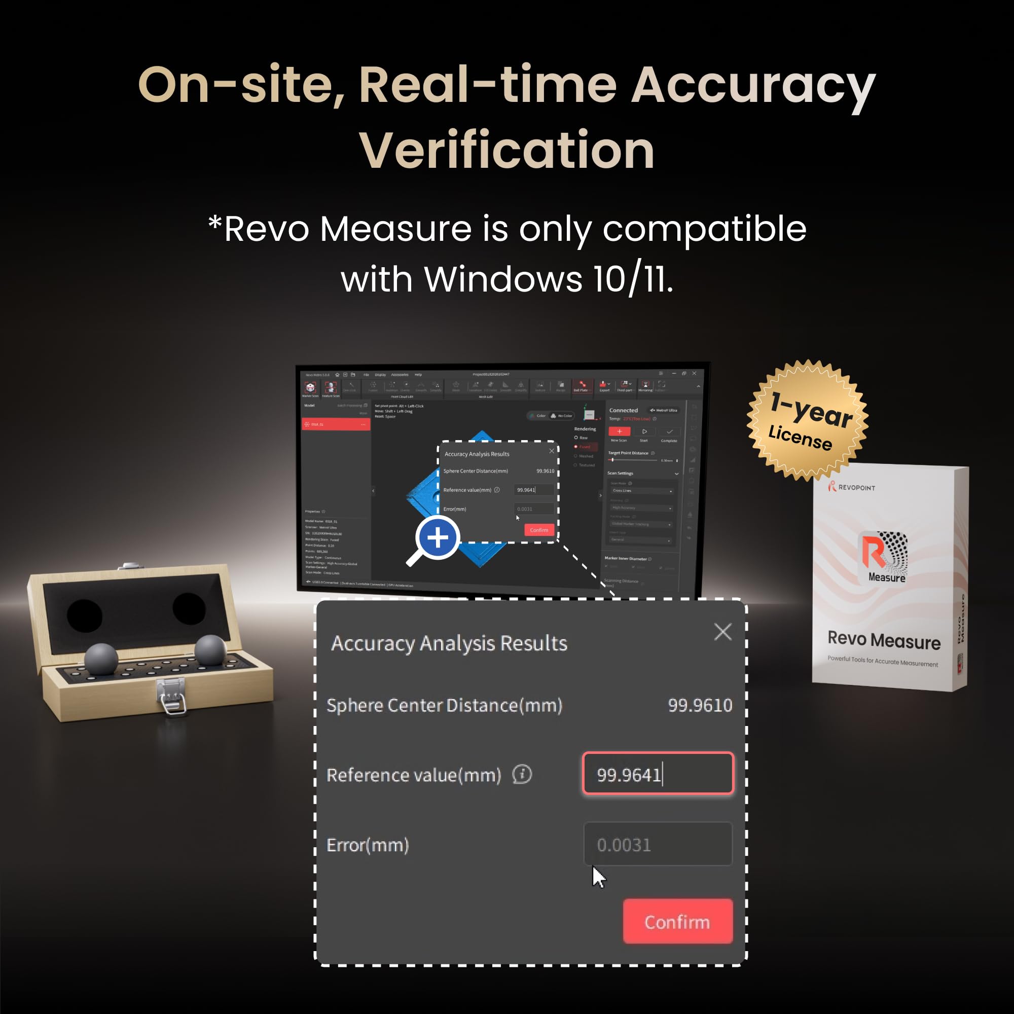 Revopoint MetroY Ultra Laser 3D Scanner for 3D Printing Handheld, 0.01mm Precision, 34+15+1 Blue Laser, Up to 90 FPS Speed, Anti-Shaking, Wireless Outdoor Scanning, Standard Edition