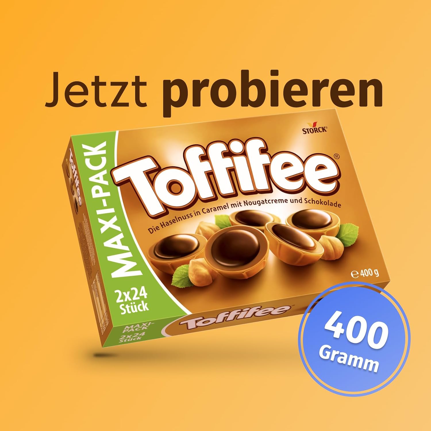 Toffifee – 1 x 125 g – Haselnuss in Karamell mit Nougatcreme und Schokolade – ideal zum gemeinsamen Naschen und Teilen